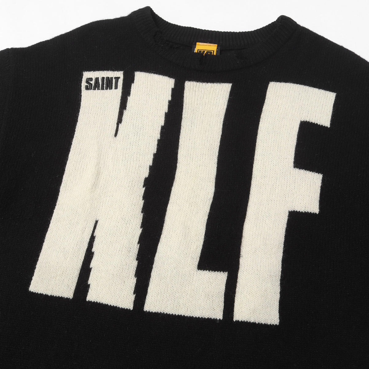 25AW ×The KLF ダメージ加工 KLFロゴ オーバーサイズ ウールニット(KLF_CREW NECK KNIT/KLF)