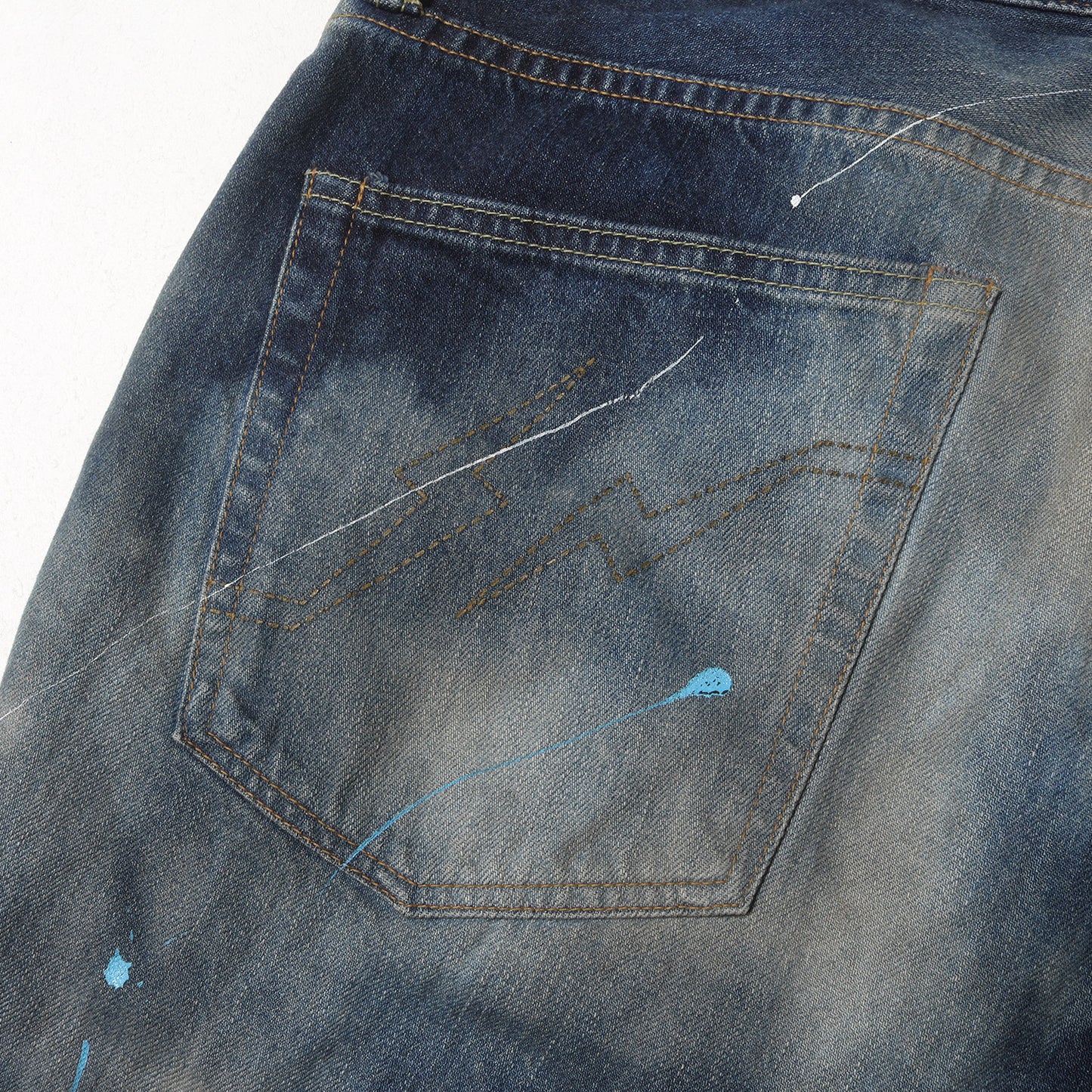 21AW ×fragment design ペンキ&ヴィンテージ加工 デニムパンツ(DAMAGE DENIM PANTS)