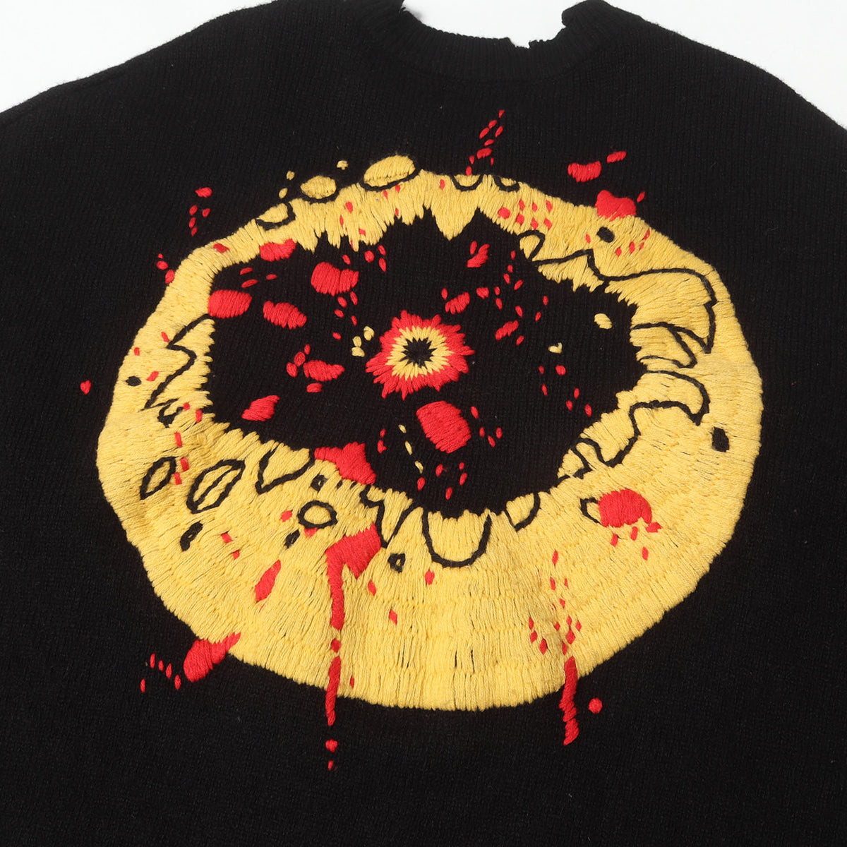 24AW ✕Cactus Plant Flea Market ダメージ加工 ワイド ウールニット(SMILE CP_CREW KNT)