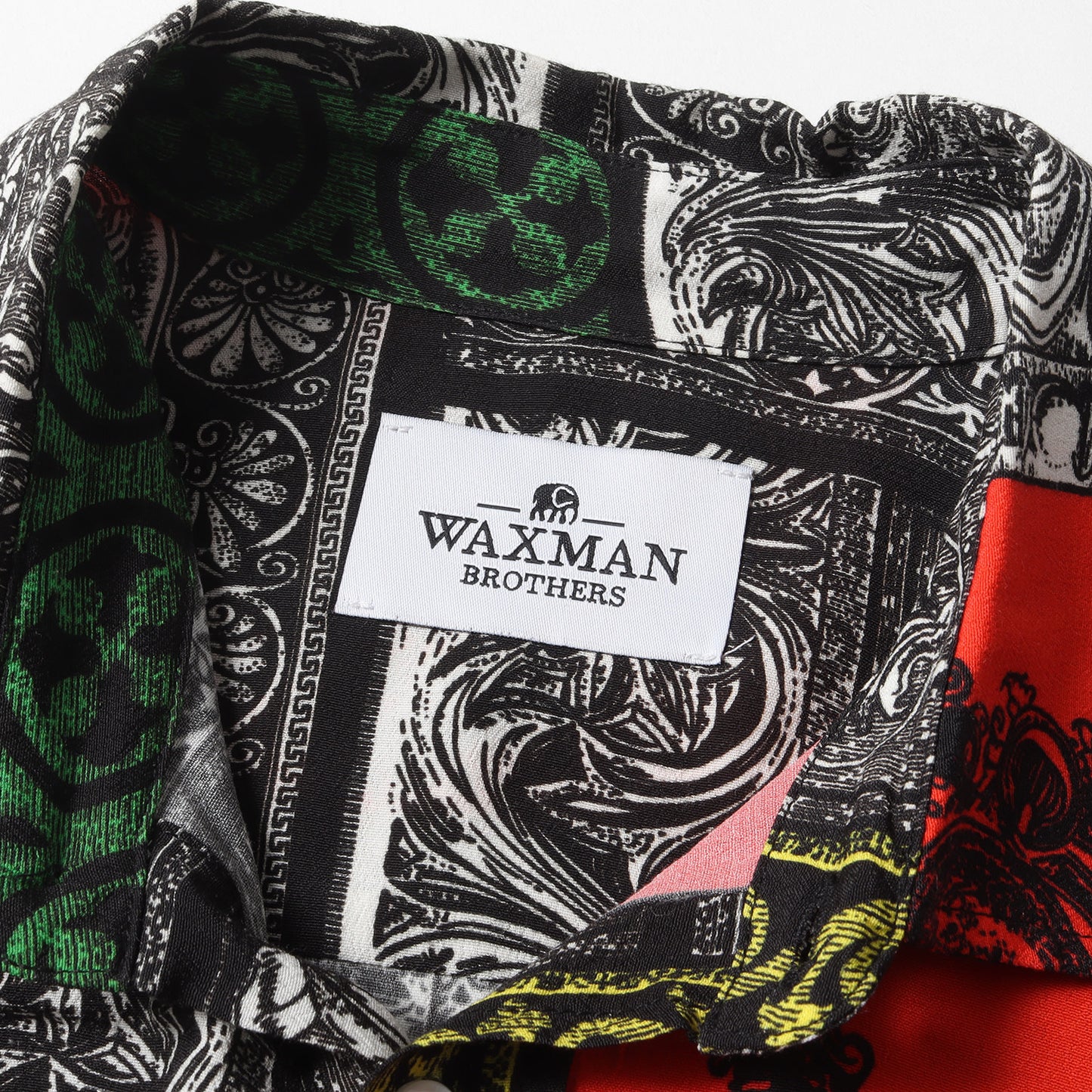 ジオメトリック レーヨン シャツ (8611-343-0251) / 長袖 総柄 MADE IN ITALY