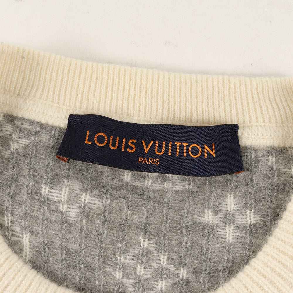 ハーフアンドハーフ LV モノグラム カシミヤ ニット (HALF AND HALF MONOGRAM HGN41WiIXW) / セーター プルオーバー 定番 ベーシック ラグカジ ラグジュアリー ハイエンド カジュアル