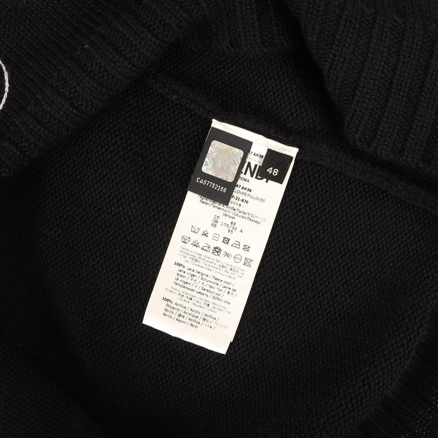 21AW ジオメトリック ロゴ ジャガード モックネック ウール ニット (FZ467 AH38)