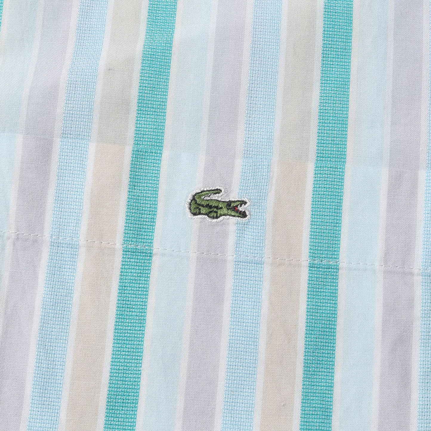 ワンポイント 刺繍 ストライプ ボタンダウン 半袖 シャツ (CH108S) / MADE IN JAPAN