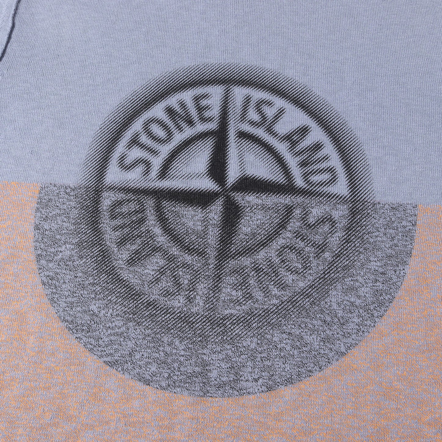 コンパスロゴ ジャガード バイカラー コットンポリ ニット (7015557A8)