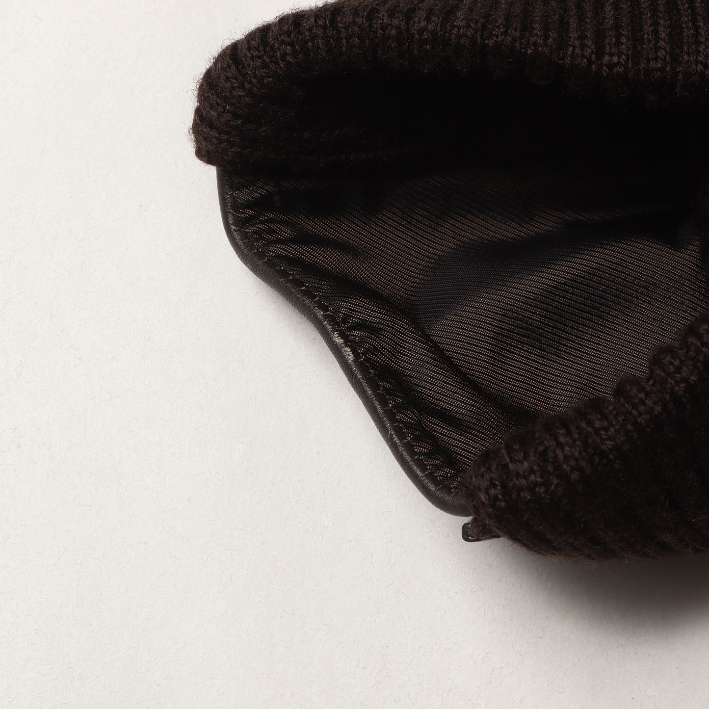 カーフレザー ニットリブ フルジップ ブルゾン