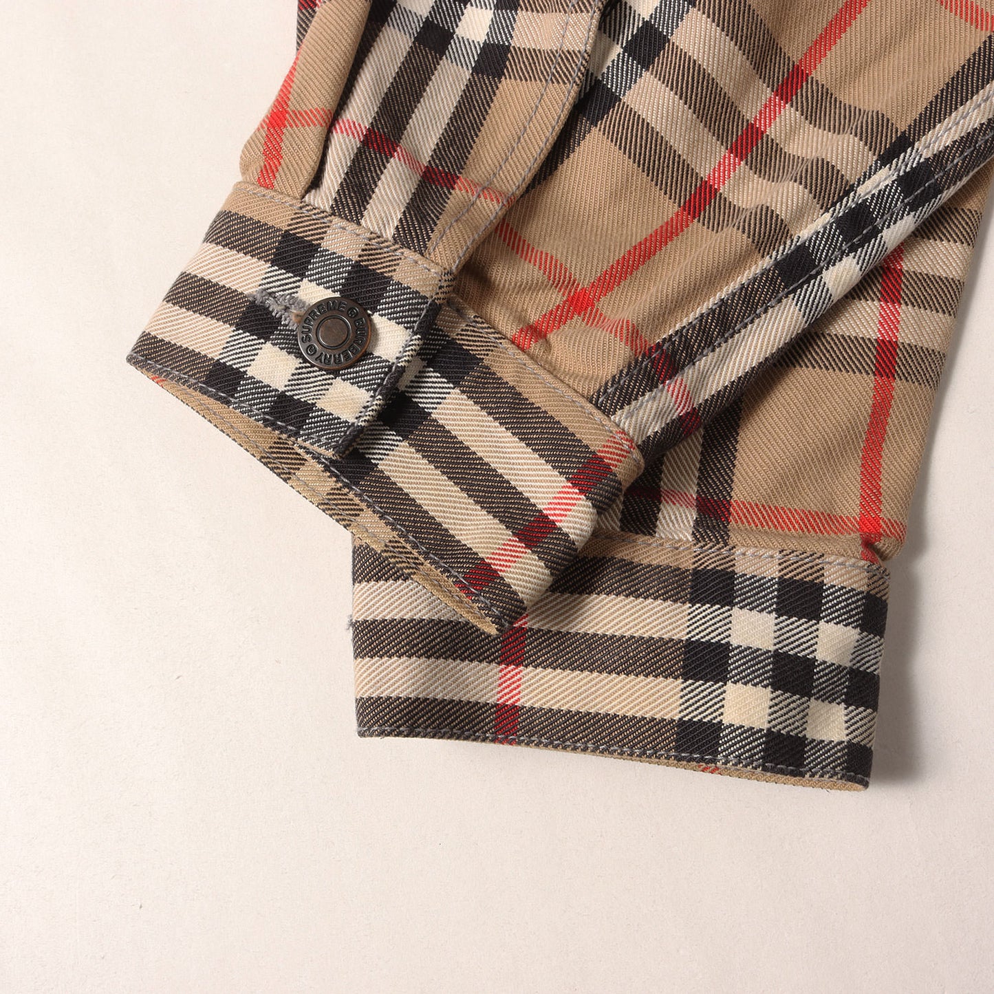 22SS ×BURBERRY ロゴ刺繍 ノバチェック デニム トラッカージャケット (Denim Trucker Jacket)