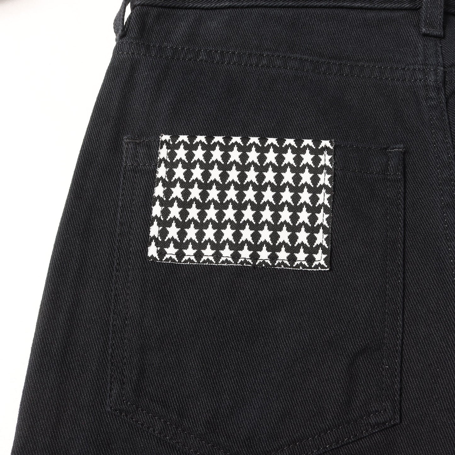 20AW ジップ / パッチ付き スリム デニムパンツ (SLIM FIT DENIM PANTS WITH BIG ZIP AND JERSEY PATCH)