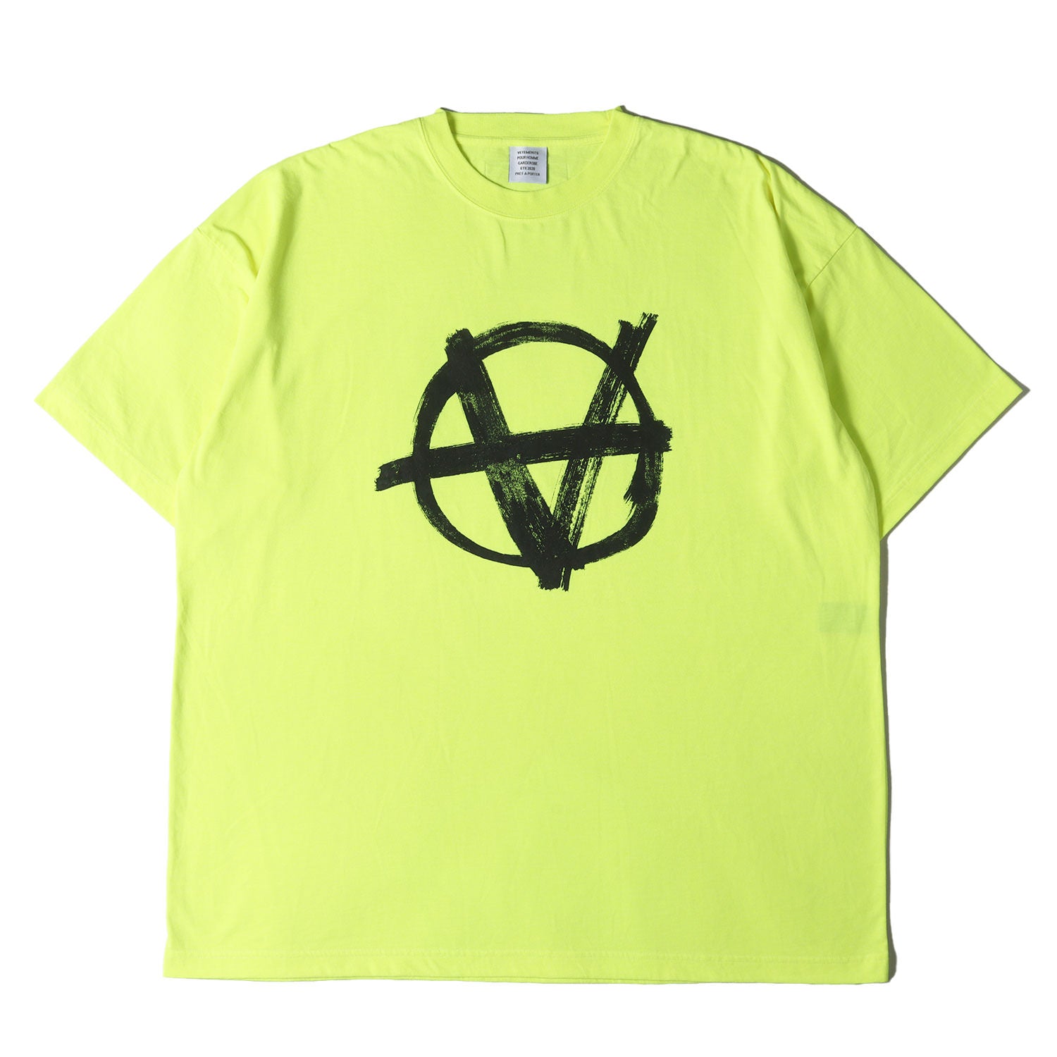 希少】VETEMENTS アナーキーシンボル Tシャツ バックロゴ ホワイト