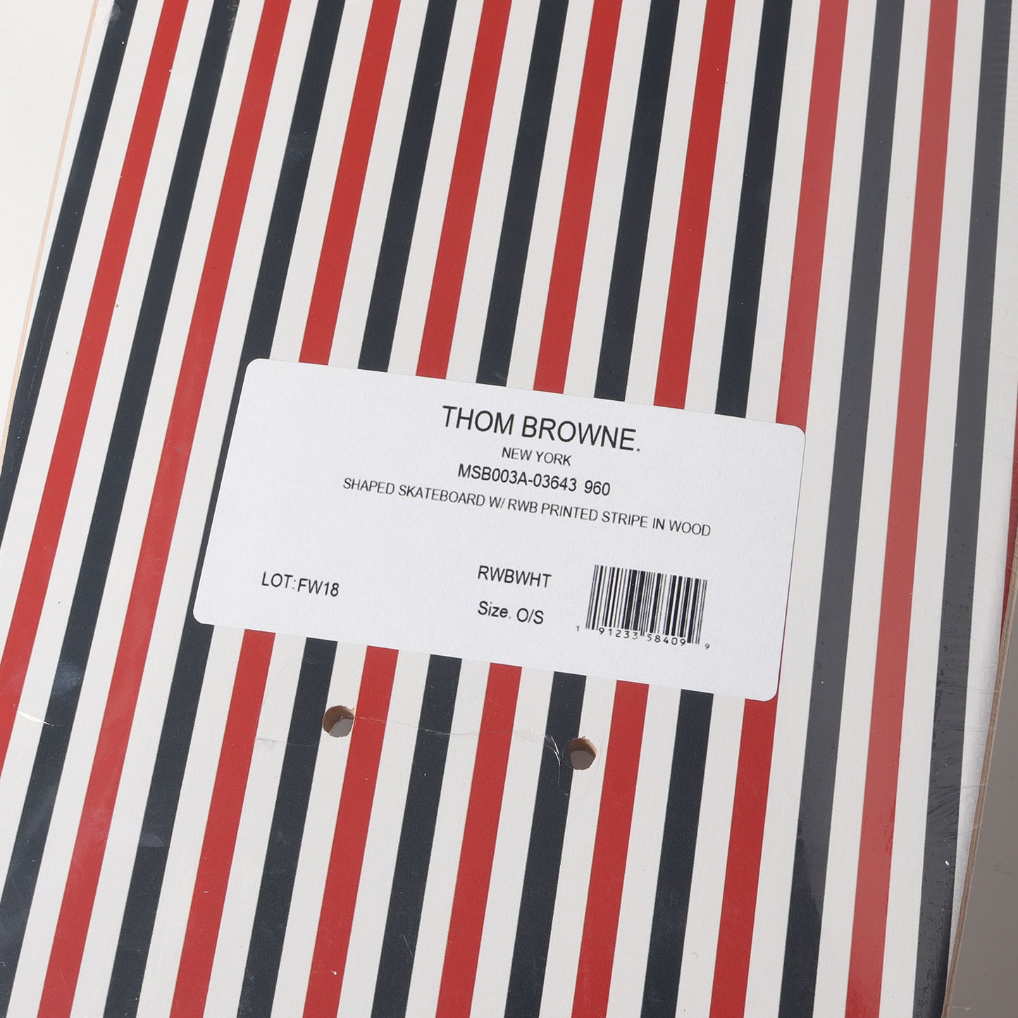 シグネチャー ストライプ スケートボード ウッド デッキ (SHAPED SKATEBOARD W/RWB PRINTED STRIPE IN WOOD)