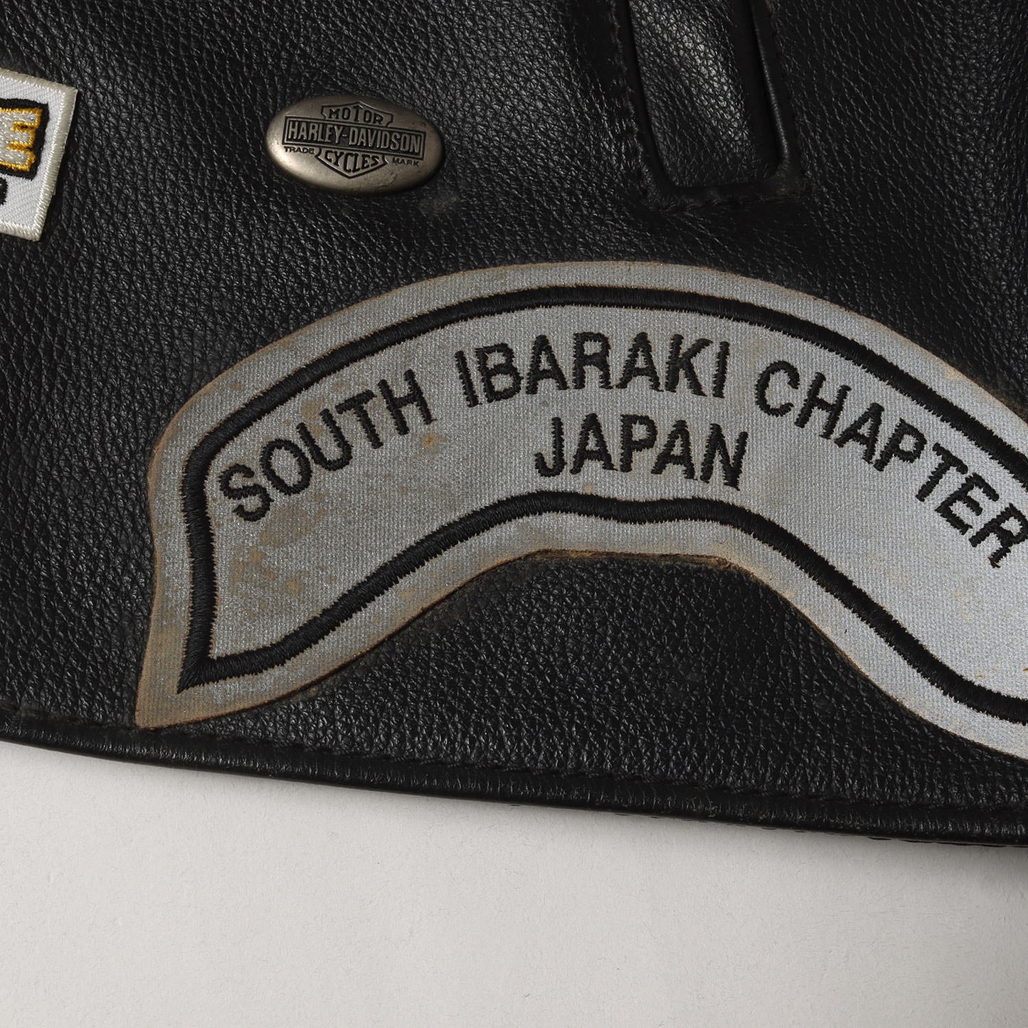 00s ワッペン カスタム サイド編上げ レザー ボタン ベスト / USA製 HARLEY OWNERS GROUP(HOG)