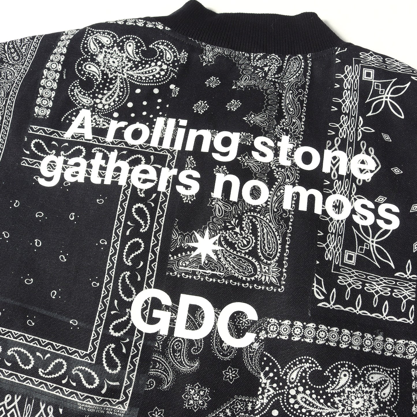 26SS ×MIYAGIHIDETAKA 袖レザー バンダナ柄 キャンバス スタジャン (Stadiam Jumper)