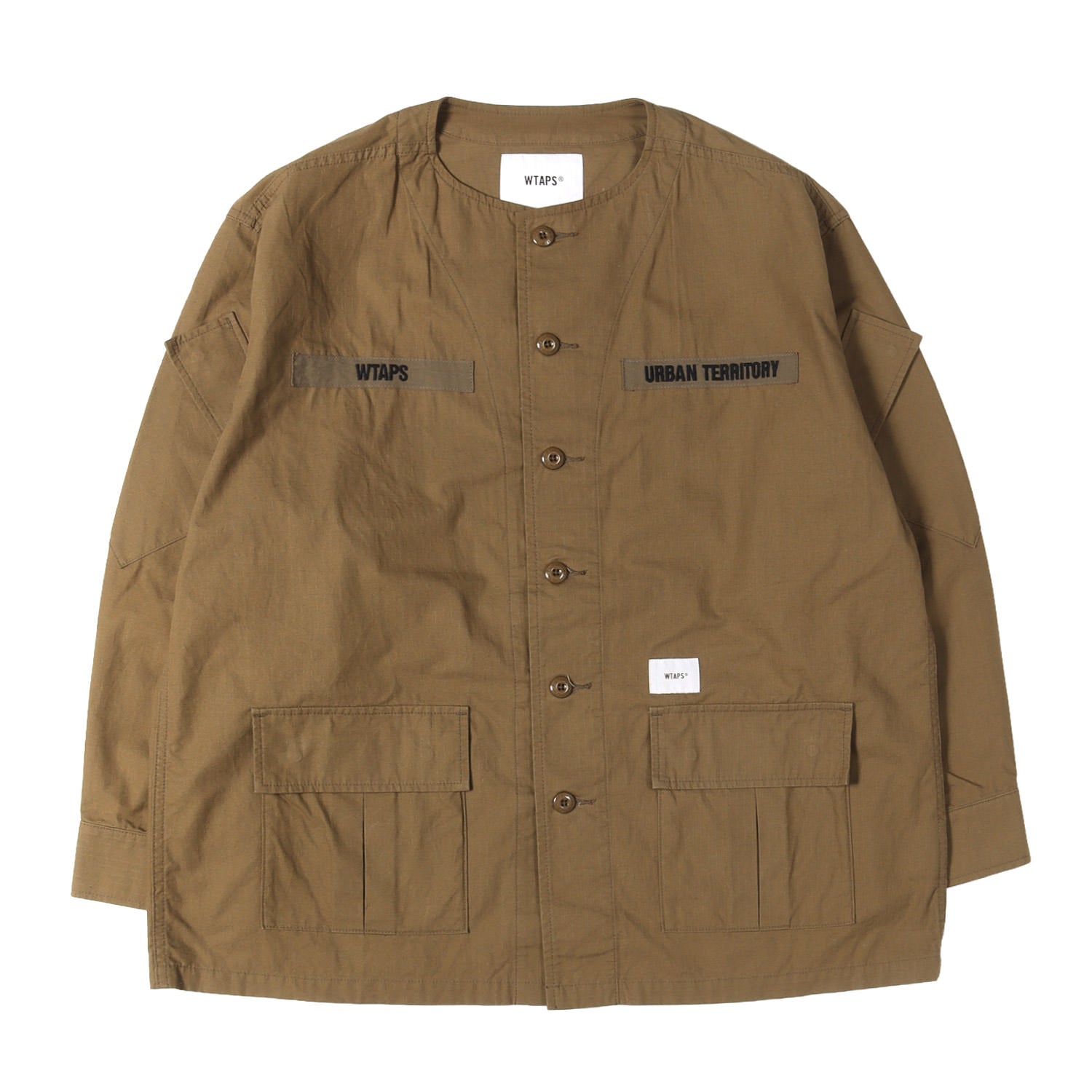 WTAPS (ダブルタップス) 21SS ノーカラー ミリタリー シャツジャケット 