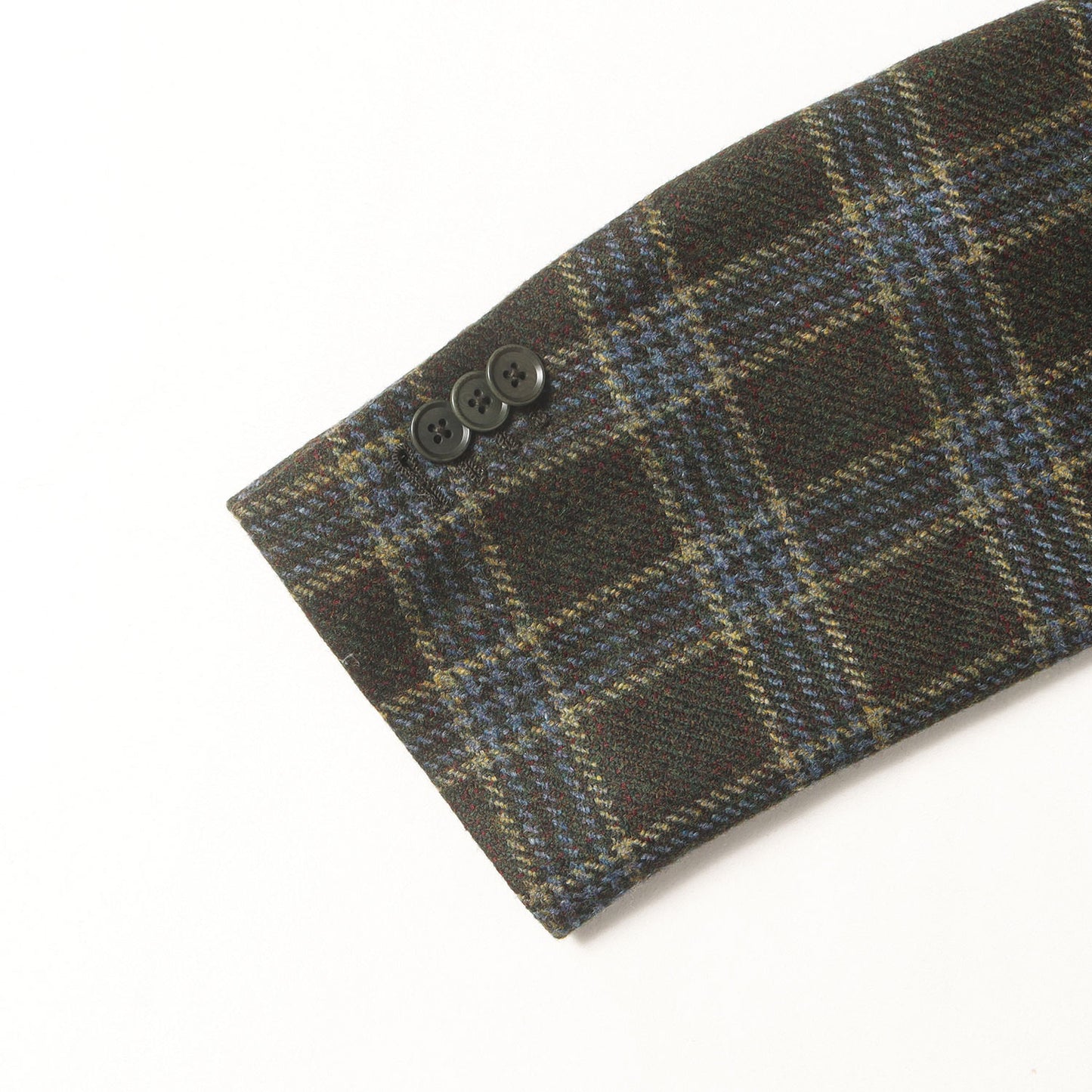 ウール/カシミヤ チェック 2つボタン テーラードジャケット