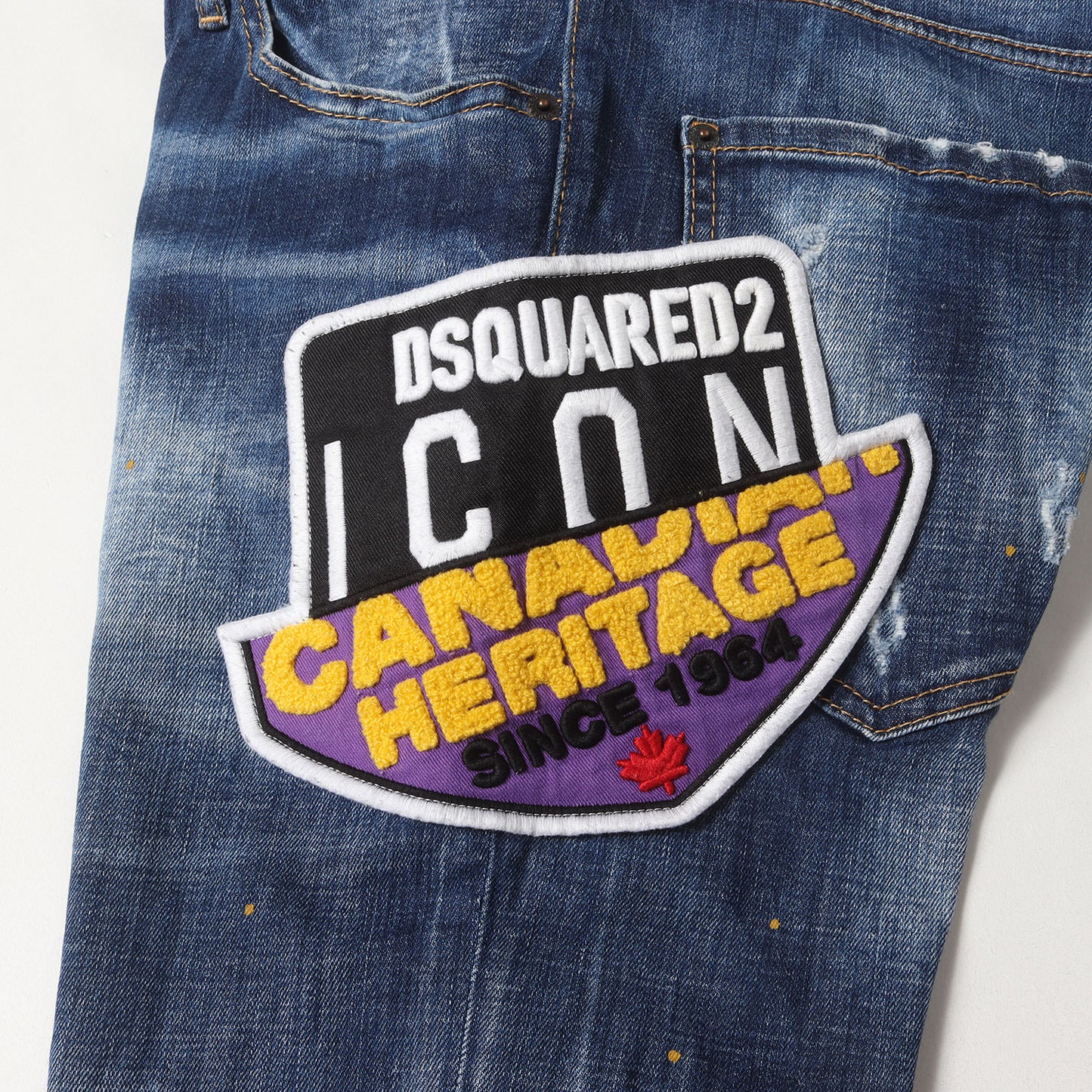 21SS パッチ付き ヴィンテージ加工 ストレッチ デニムパンツ(Skater Jean)