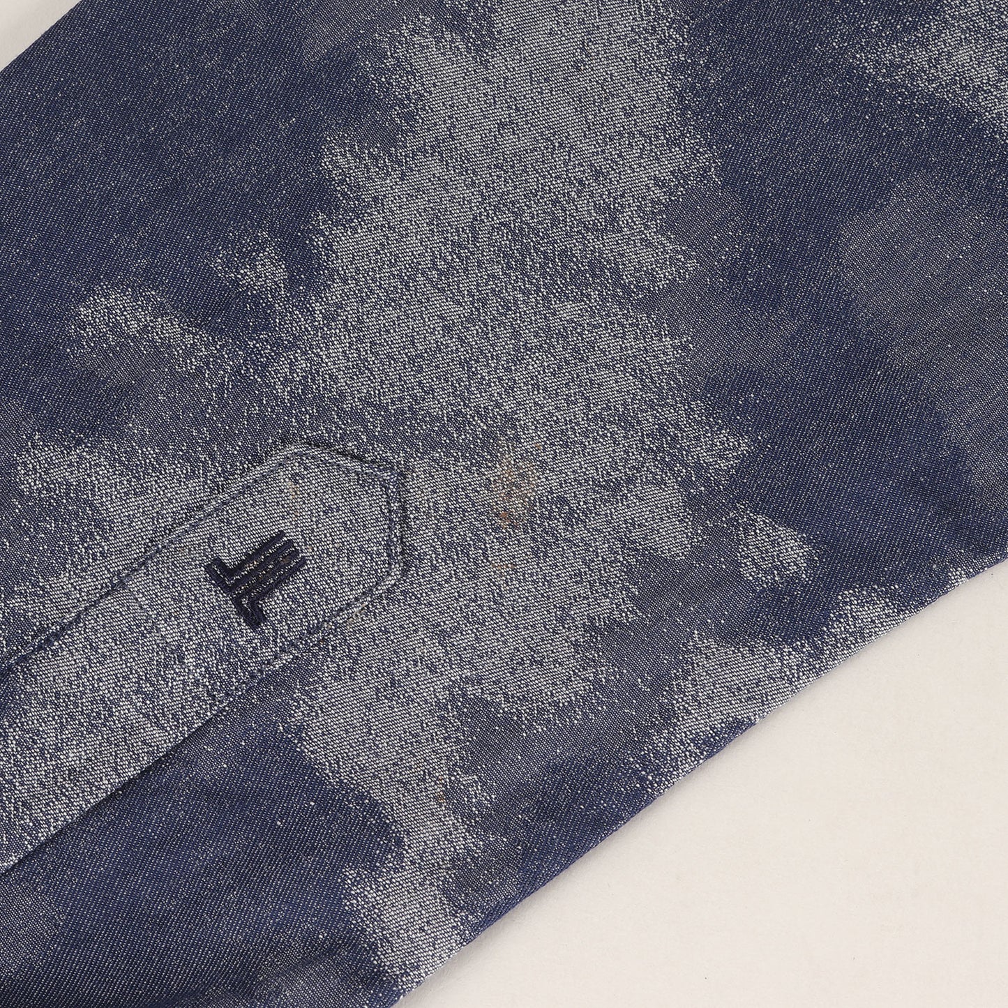 ジャガード総柄デザイン コットン ボタンシャツ