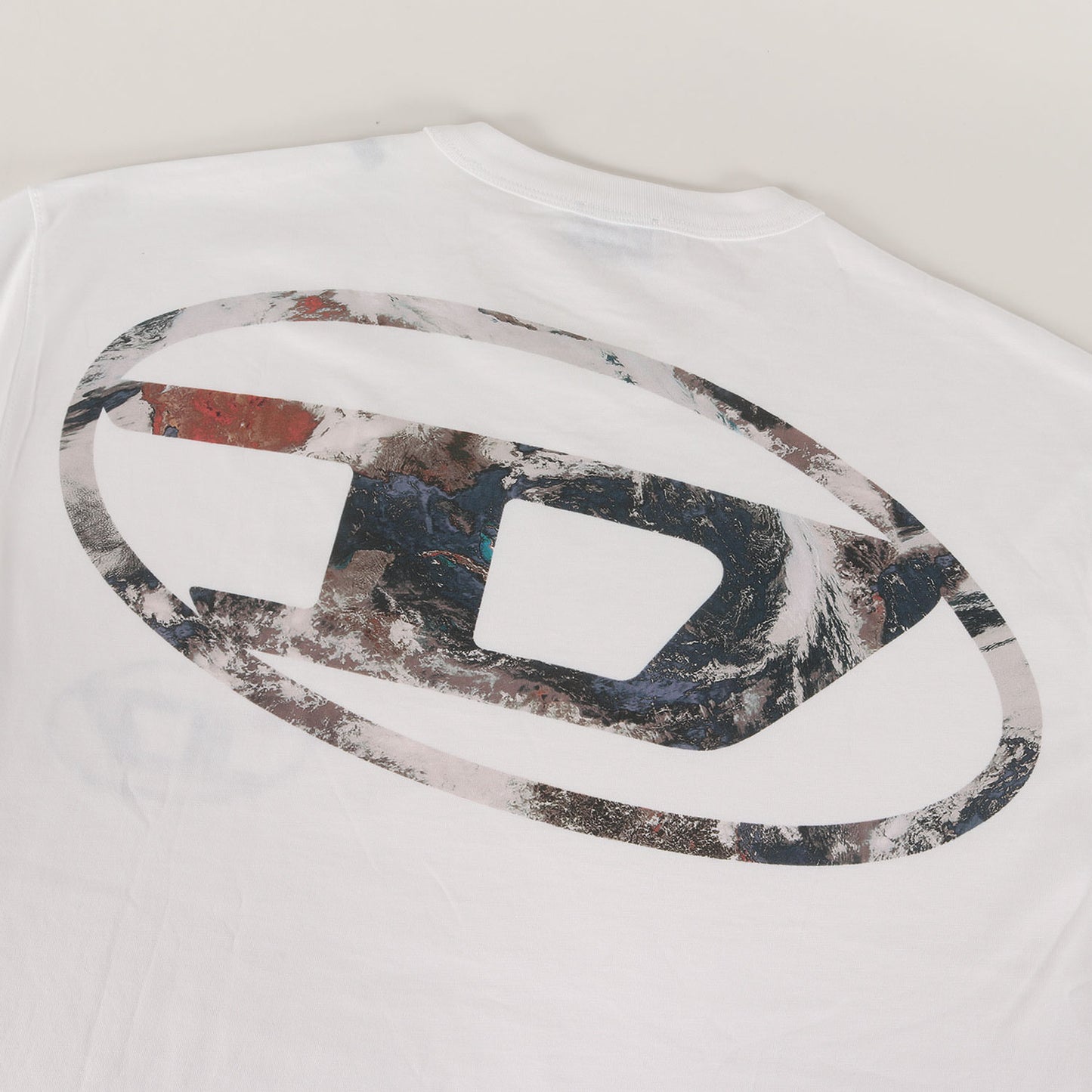 近年モデル 地球柄 ロゴマーク クルーネック Tシャツ(T-WASH-L6)