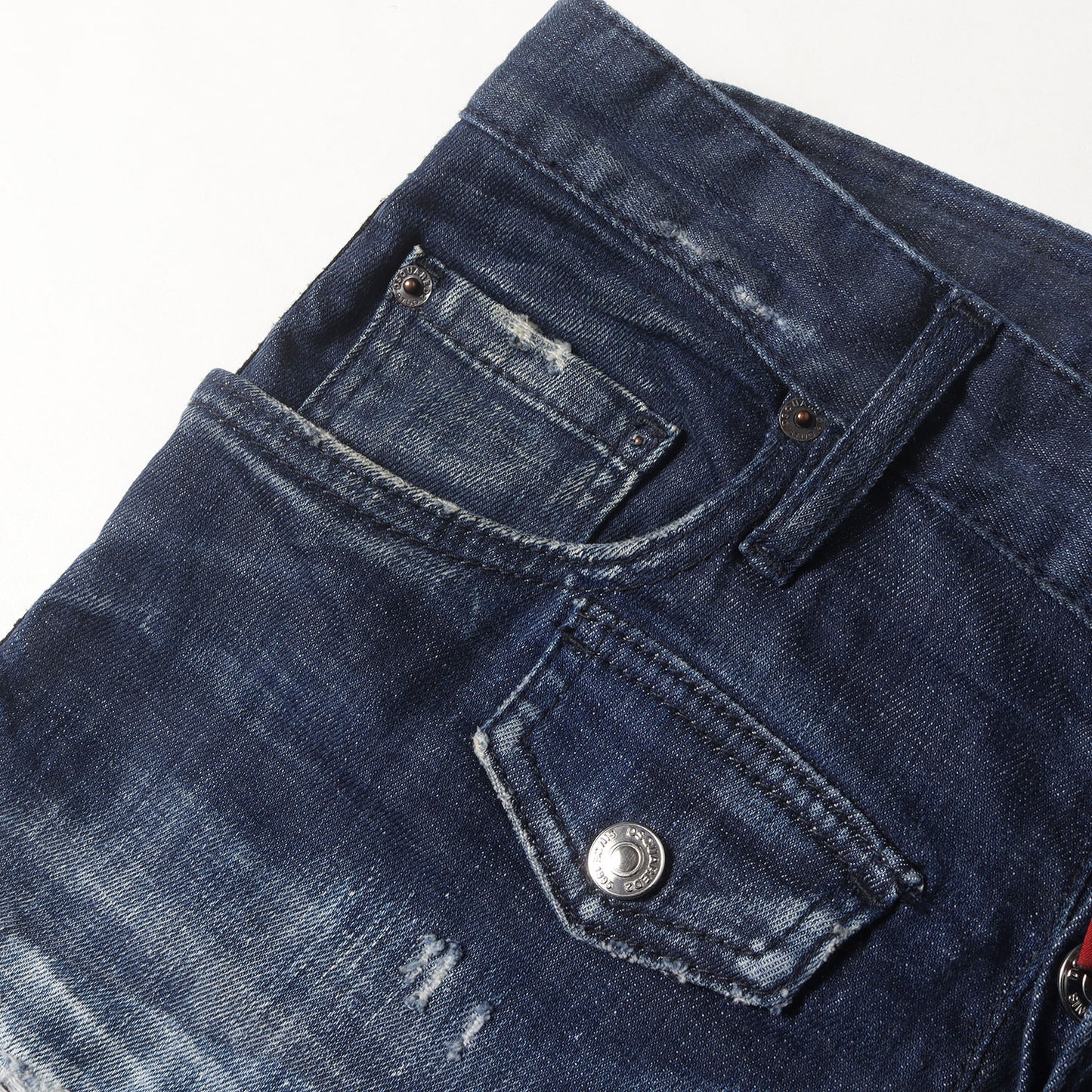 21SS ダメージ加工 ストレッチ テーパード デニムパンツ