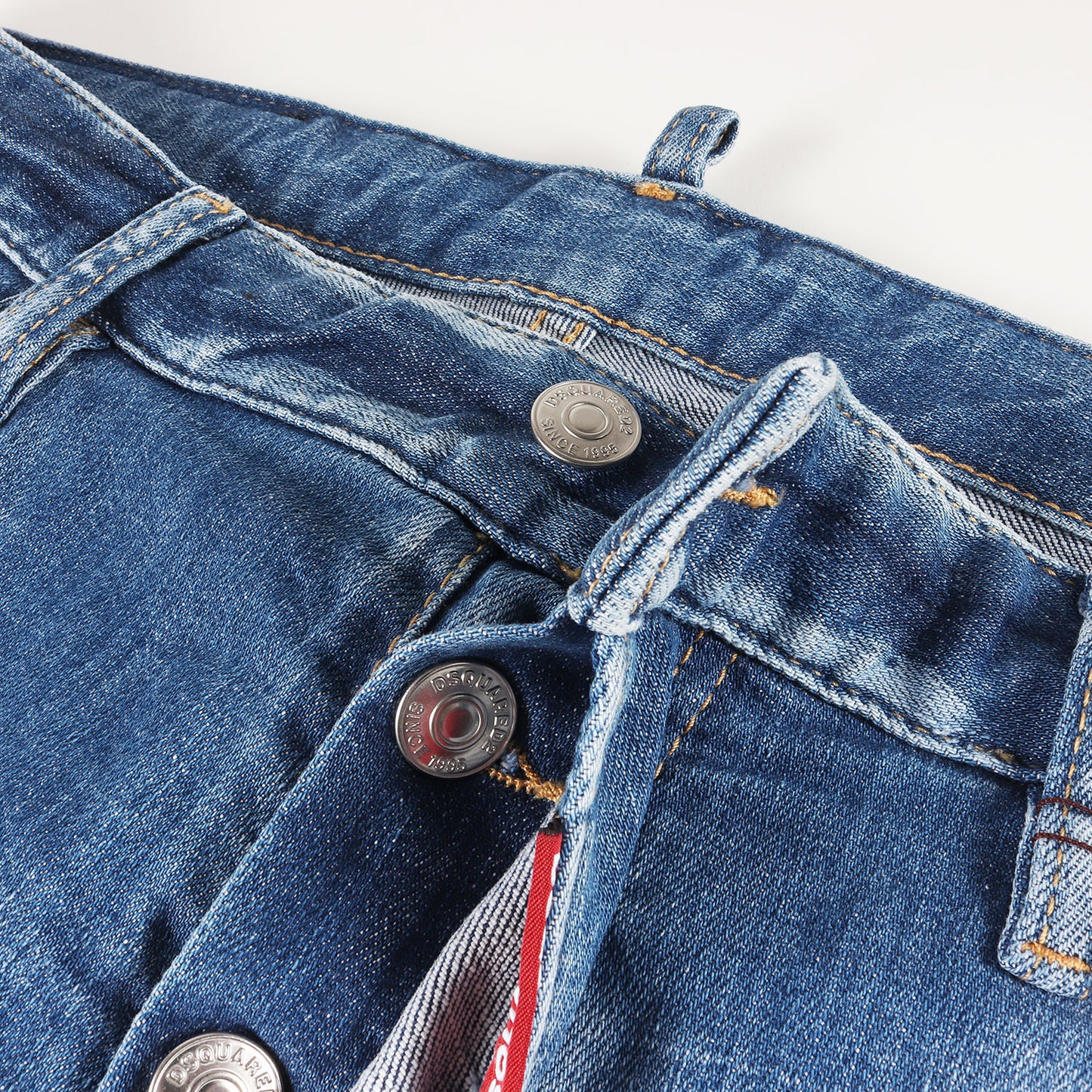 25SS ダメージリペア加工 ストレッチ テーパード デニムパンツ