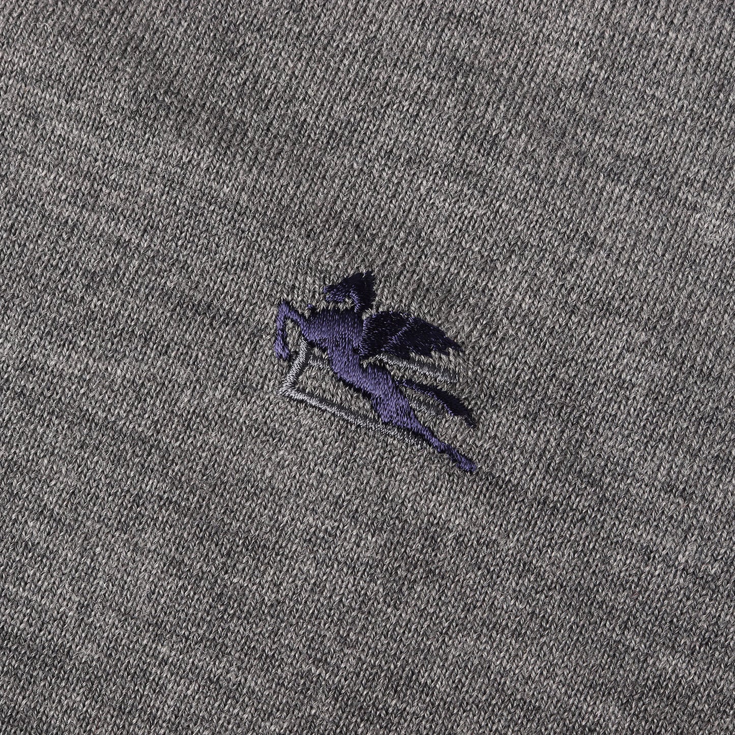 23AW ワンポイント刺繍 ハイゲージ ウールニット