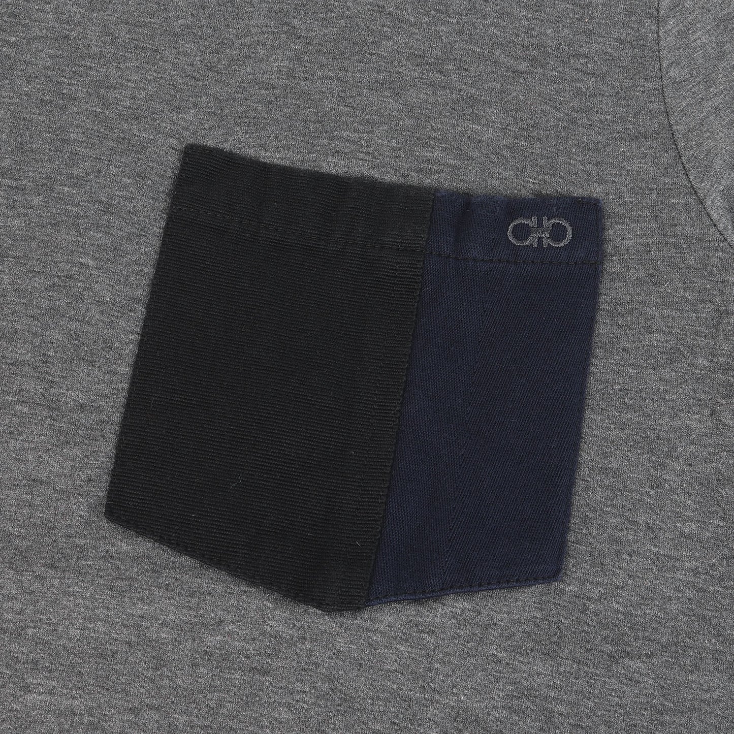 ガンチーニ刺繍 ポケット クルーネック Tシャツ