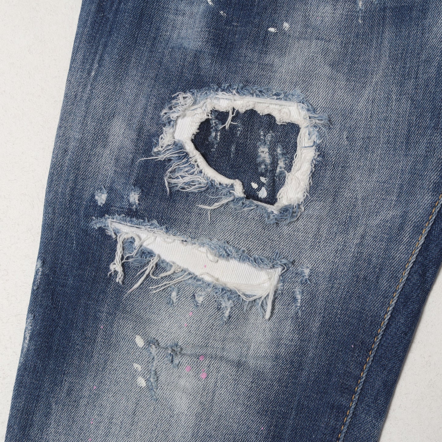 スケーター ダメージリペア加工 ストレッチ デニムパンツ(Skater Jean)