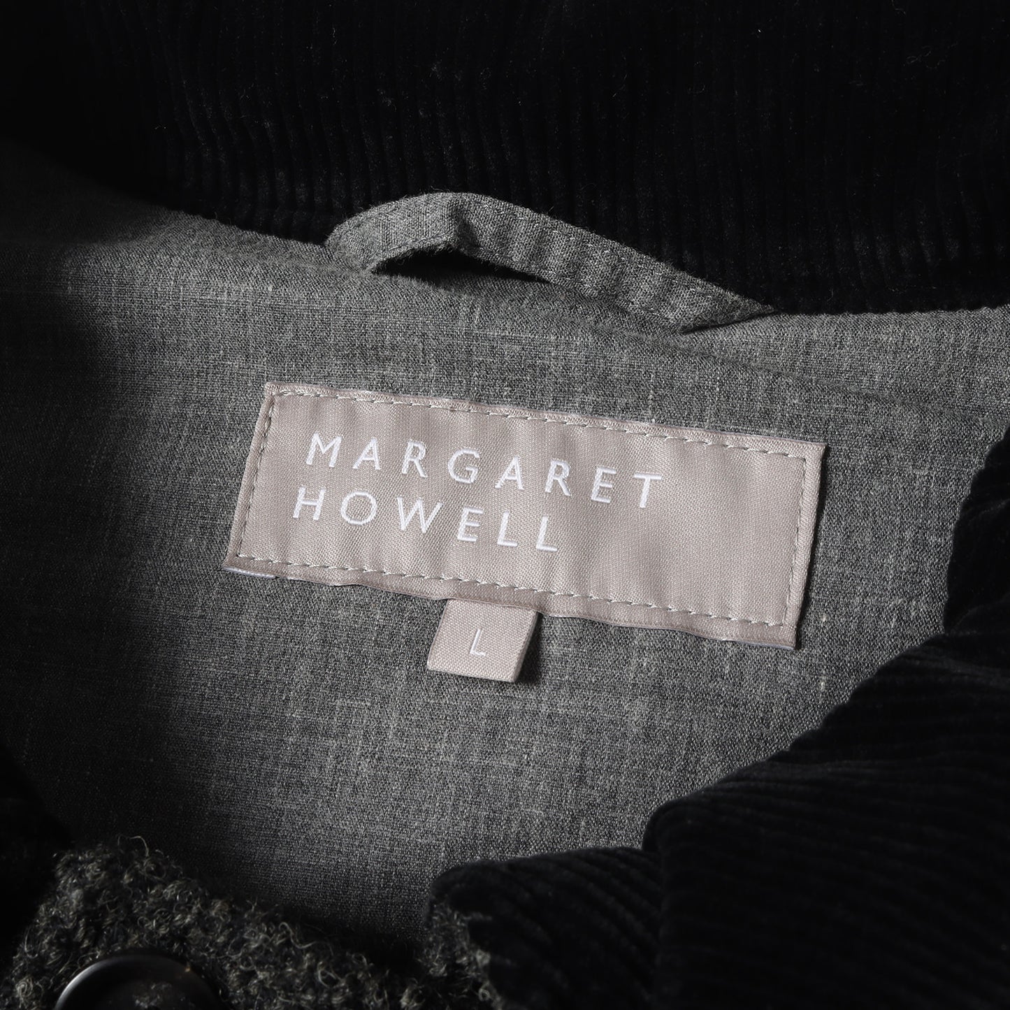 × HARRIS TWEED コーデュロイ襟 ヘリンボーン ウールツイード ダウンベスト