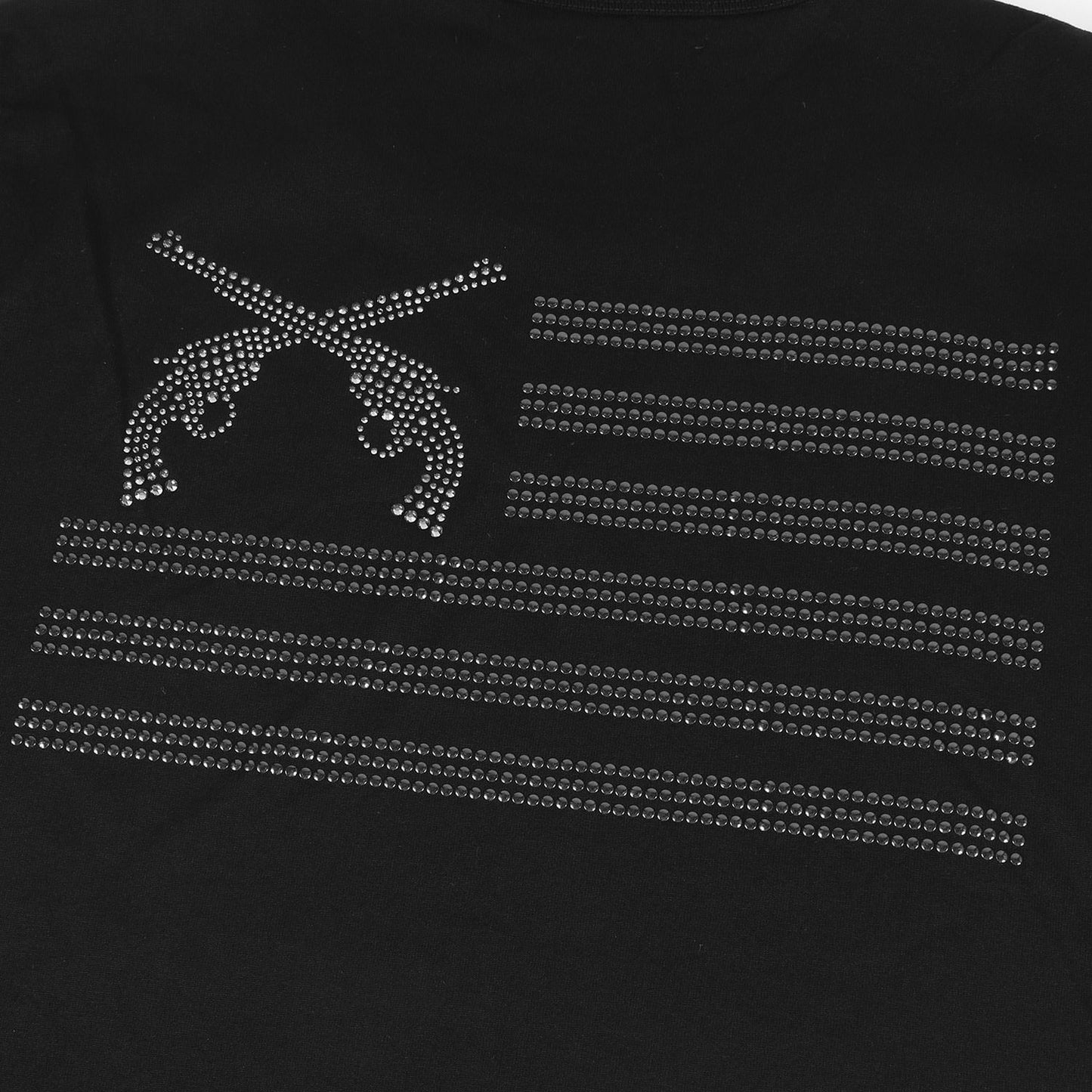 バック 二丁拳銃 スタッズ ラインストーン Tシャツ