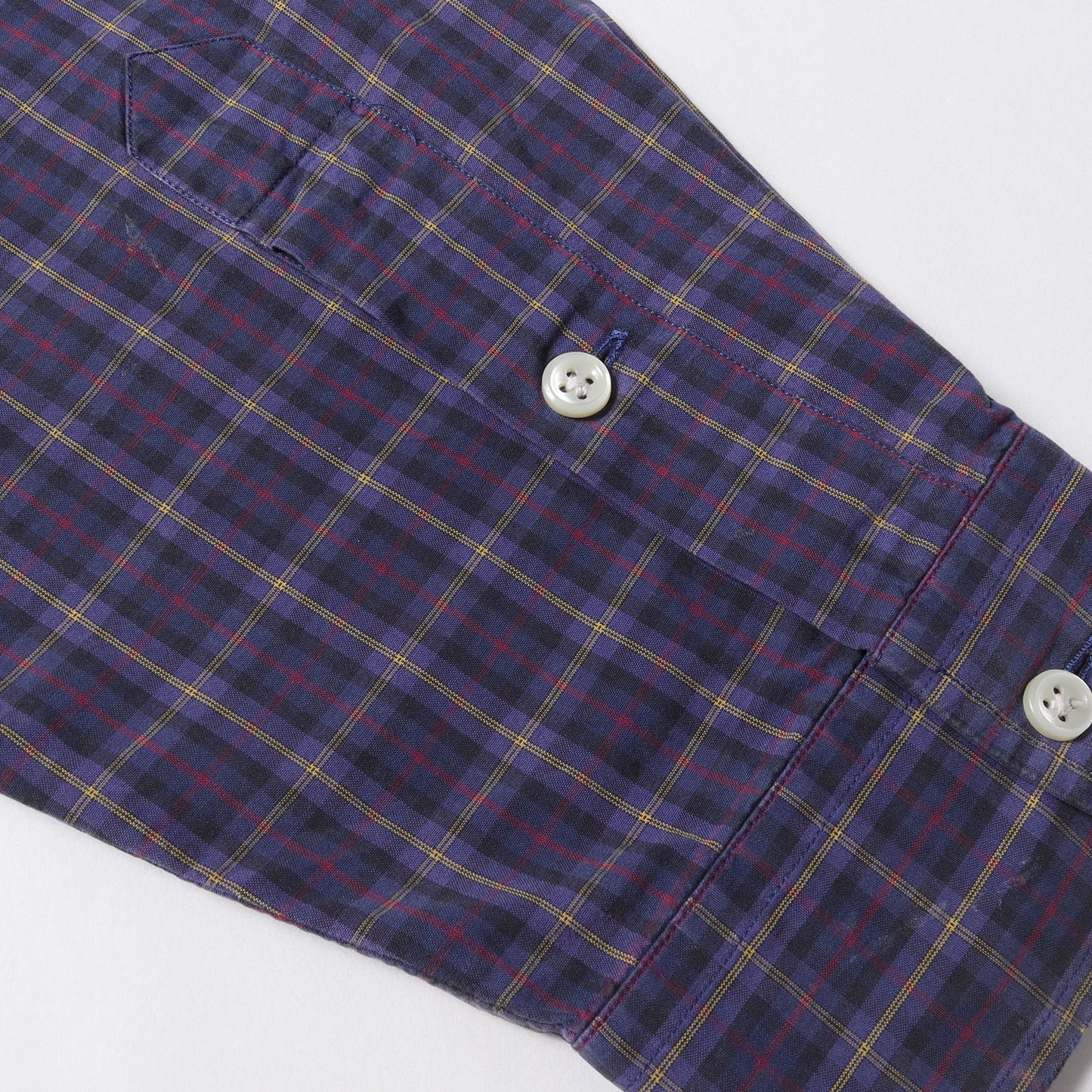 90s ワンポイント刺繍 ツープライコットン ツイル チェック B.D シャツ (BLAKE) / TWO-PLY