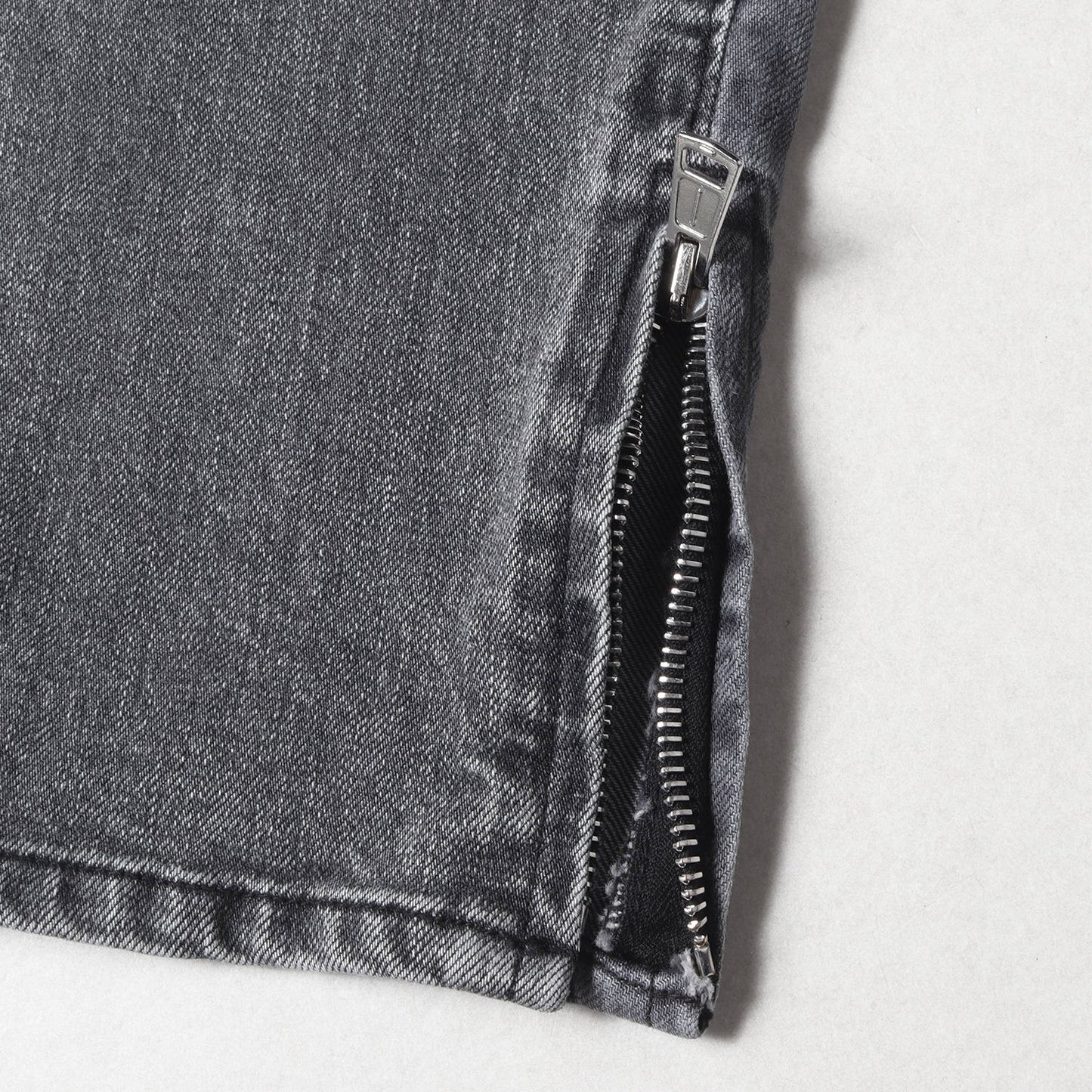 22SS USED加工 ツートーン ジップ テーパード ストレッチ デニム パンツ (7.5 ZIP TAPERED 2TONE MRP519 CTU229) / ジッパーフライ ジーンズ