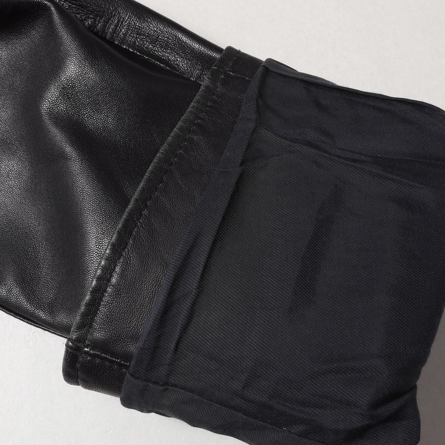 20AW シープレザー シングル ライダース ジャケット (322040070-1071) / ブルゾン 斜めジップ ダブルジップ