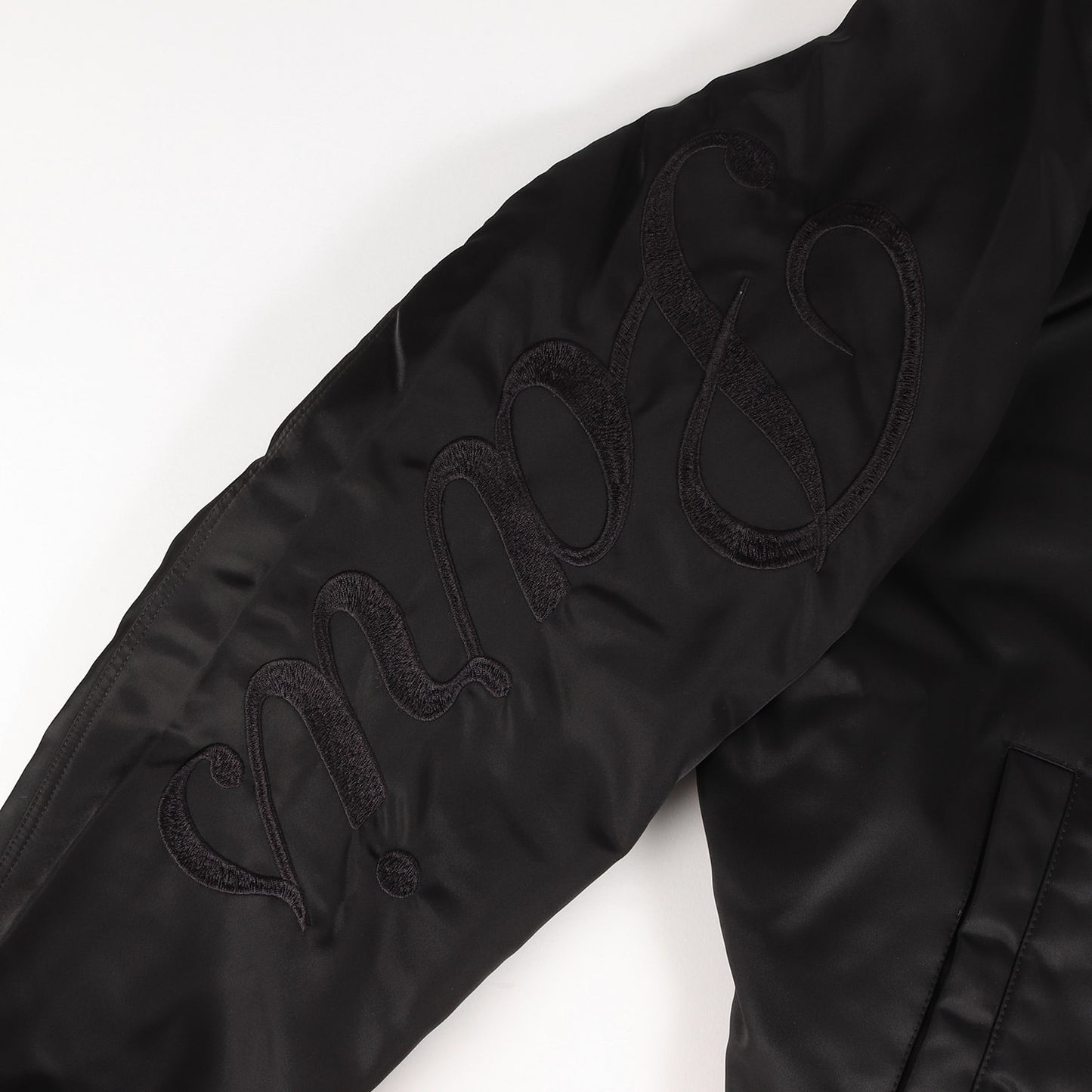 袖 ロゴ 刺繍 ナイロン パデッド MA-1 ジャケット / ブルゾン 中綿 フライト ボンバー