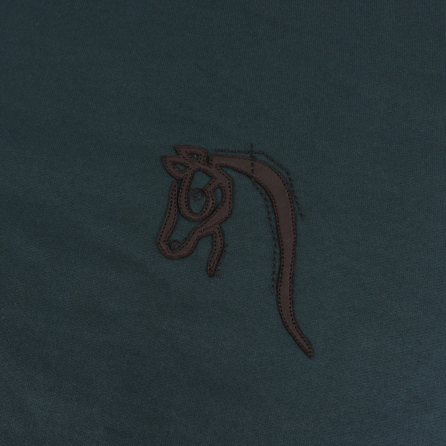 21AW ワンポイント ホース レザー ワッペン 刺繍 Tシャツ / コットン ライトウェイト ジャージー 裏毛