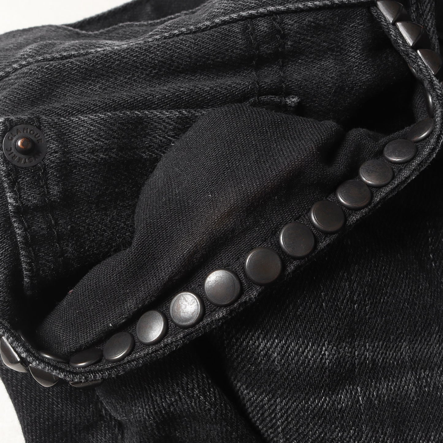 USED加工 Sデニム スリム パンツ (0243AP18) / スタッズ ジッパーフライ ストレッチ スキニー ジーンズ