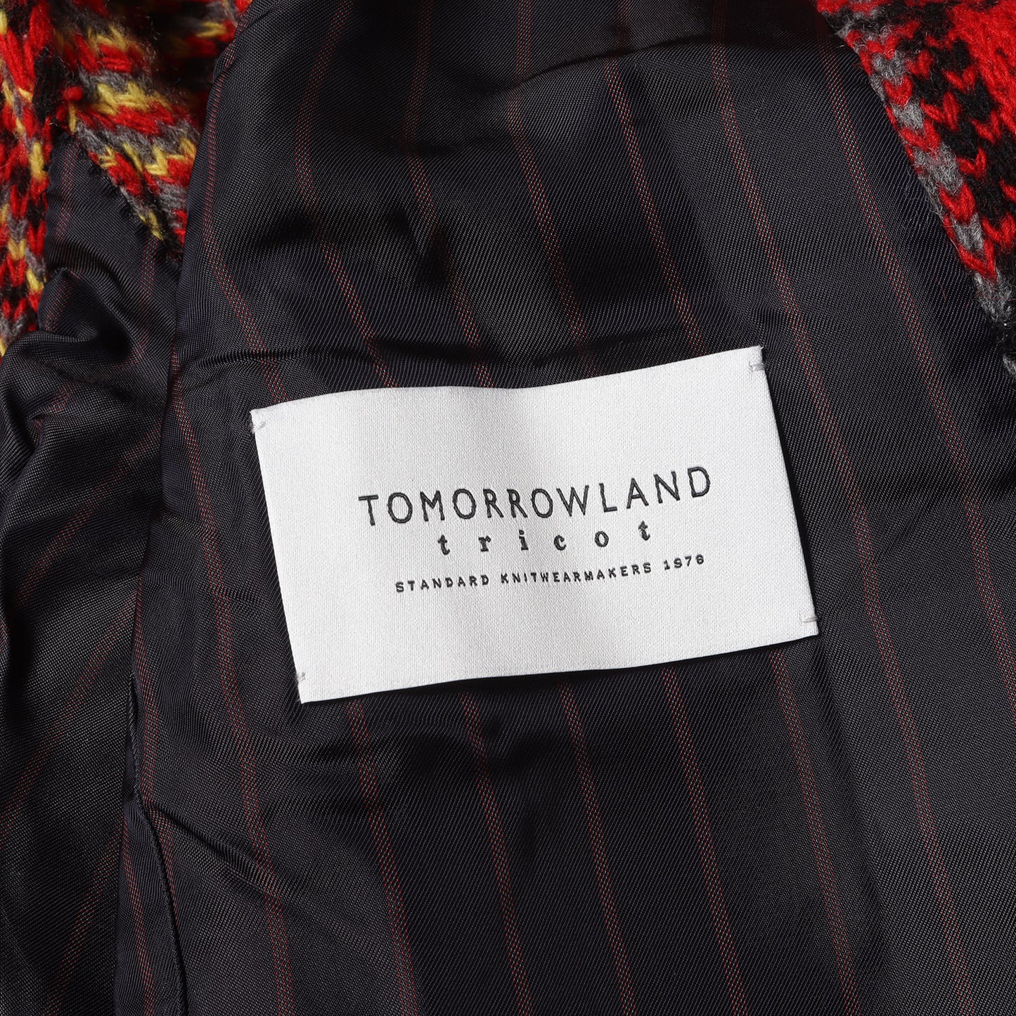 チェック ローゲージ ウール ニット 段返り3B テーラード ジャケット / アンコン ブレザー アウター 羽織 ブルゾン カーディガン ビジカジ オフィカジ イタカジ tricot