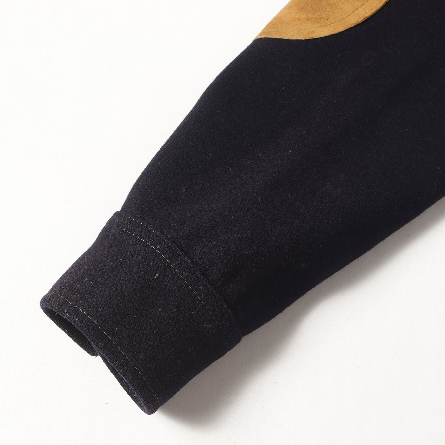 70s モールスキン エルボー ガン パッチ ロングカラー ウール メルトン シャツ / 長袖 ジャケット 羽織 定番 ベーシック アメカジ カウボーイコア