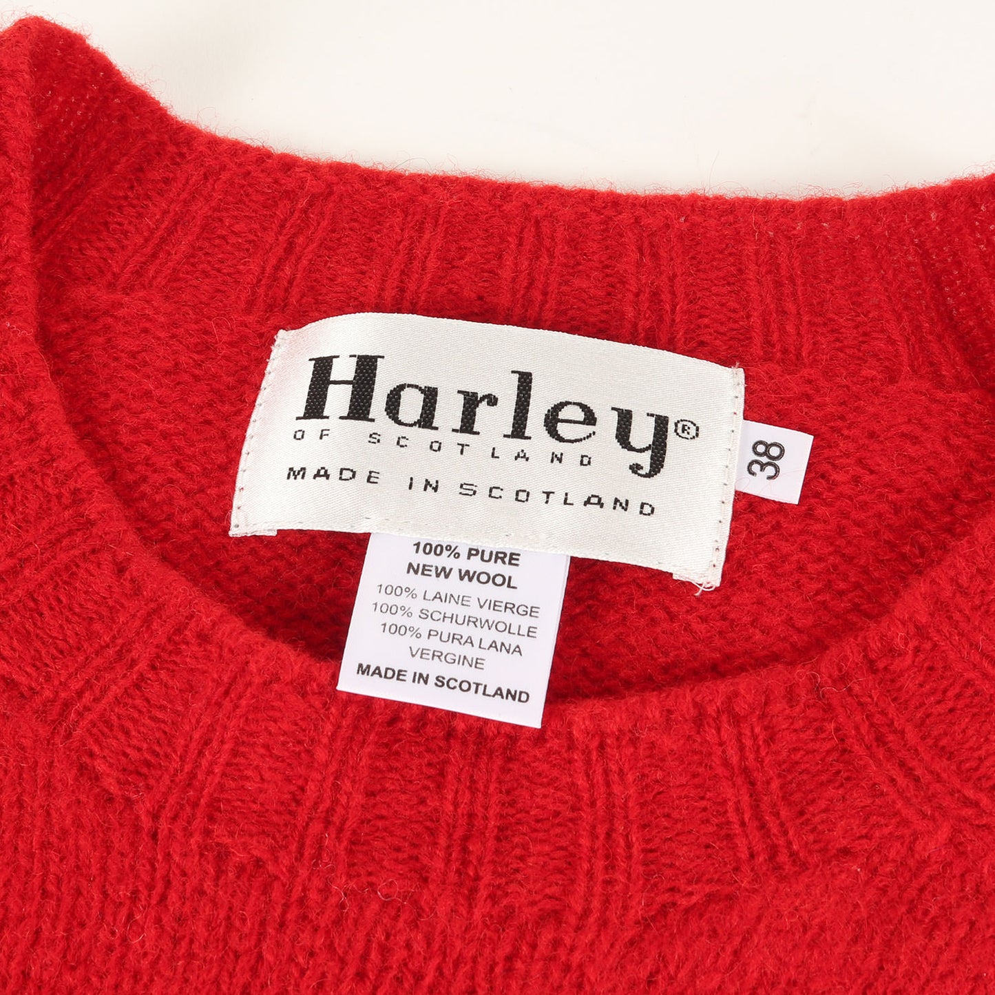 ミドルゲージ ウール ニット / セーター プルオーバー定番 ベーシック MADE IN SCOTLAND