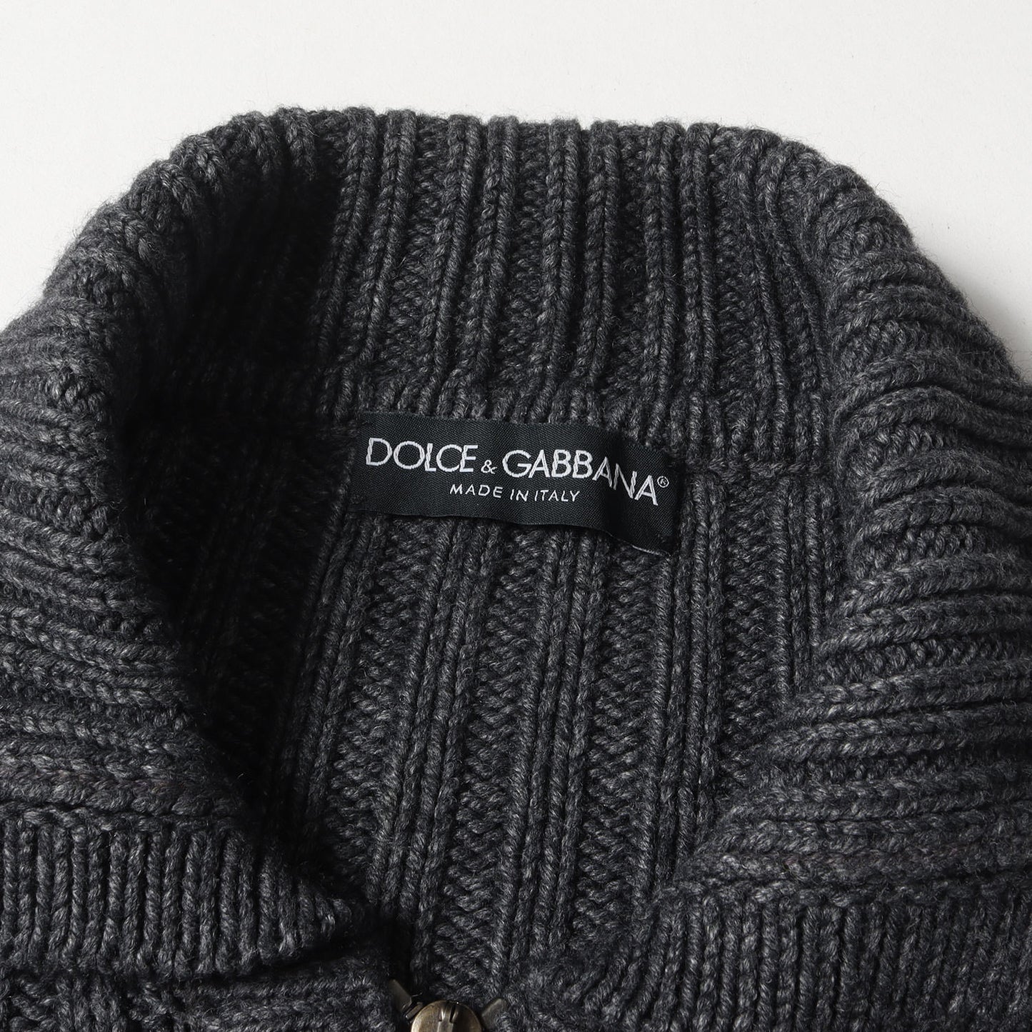 襟付き ブレンドウール ミドルゲージ ジップ ニット (GEJ56K F24DC) / セーター カーディガン ブルゾン ドライバーズ ラグカジ ラグジュアリー イタカジ