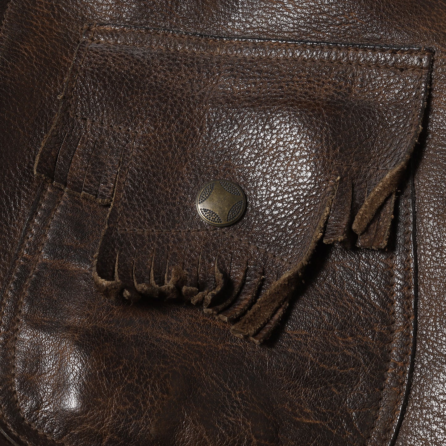 ヴィンテージ加工 チマヨウールライニング フリンジポケット レザー ジャケット (JR-RL-CW3803) / ハーフコート アウター 羽織 定番 ベーシック ワーク アメカジ ラギッド カウボーイコア