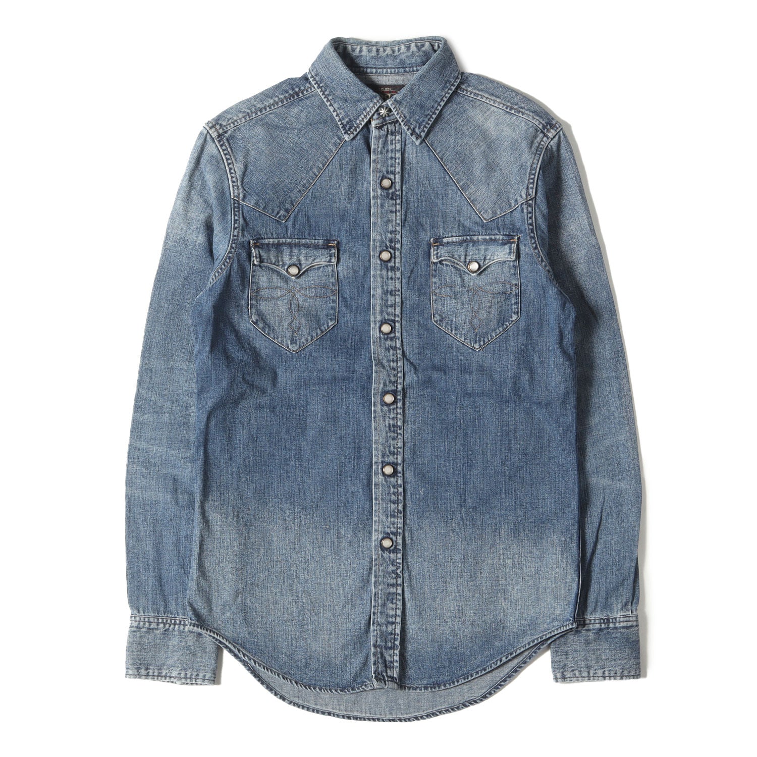 RRL (ダブルアールエル) ヴィンテージ加工 デニム ウエスタン シャツ 