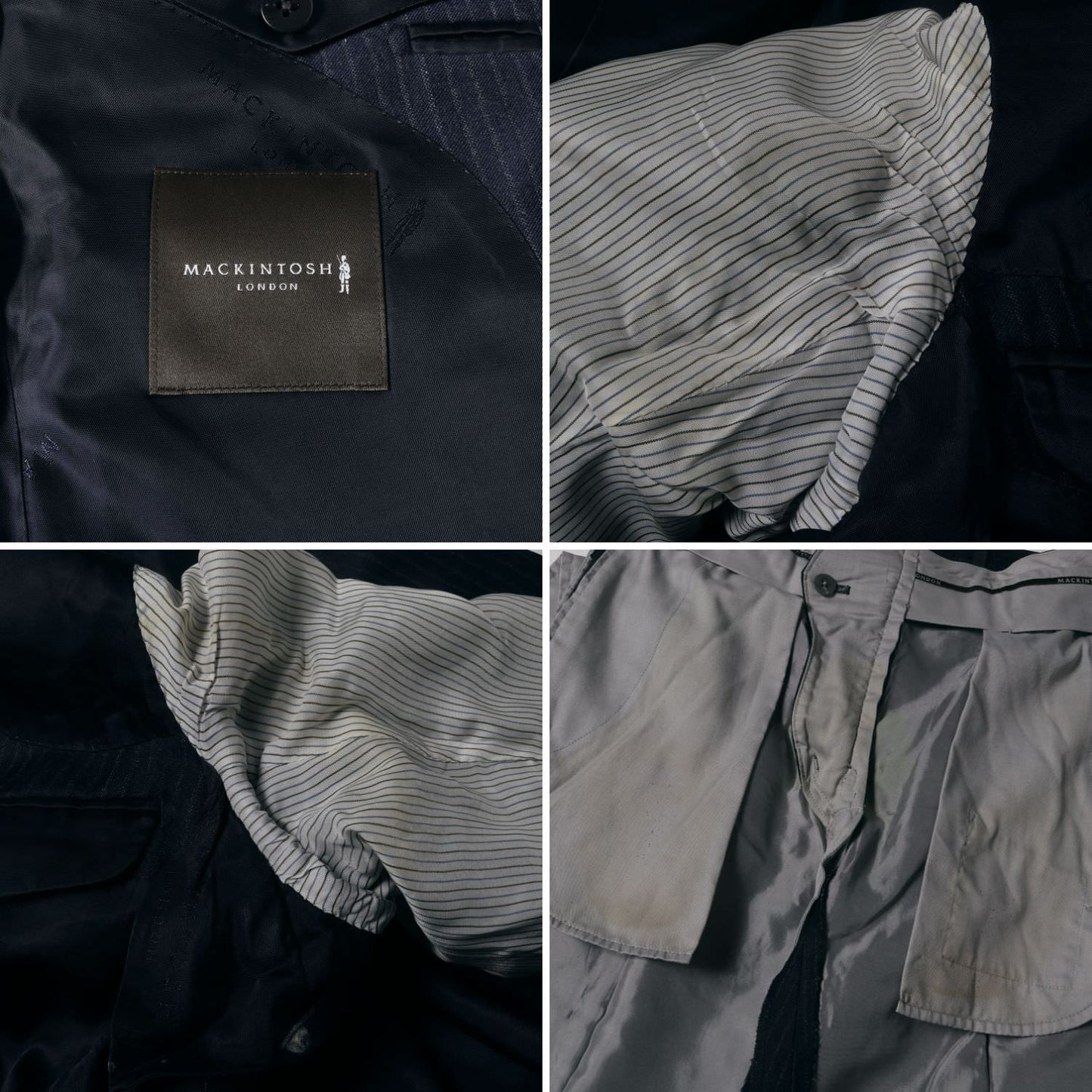 ペンシル ストライプ ウール ピークドラペル 2B テーラード ジャケット & ジレ ベスト & スリム テーパード スラックス パンツ / 3ピース セットアップ フォーマル スーツ 定番 ビジカジ オフィカジ ビジネス LONDON