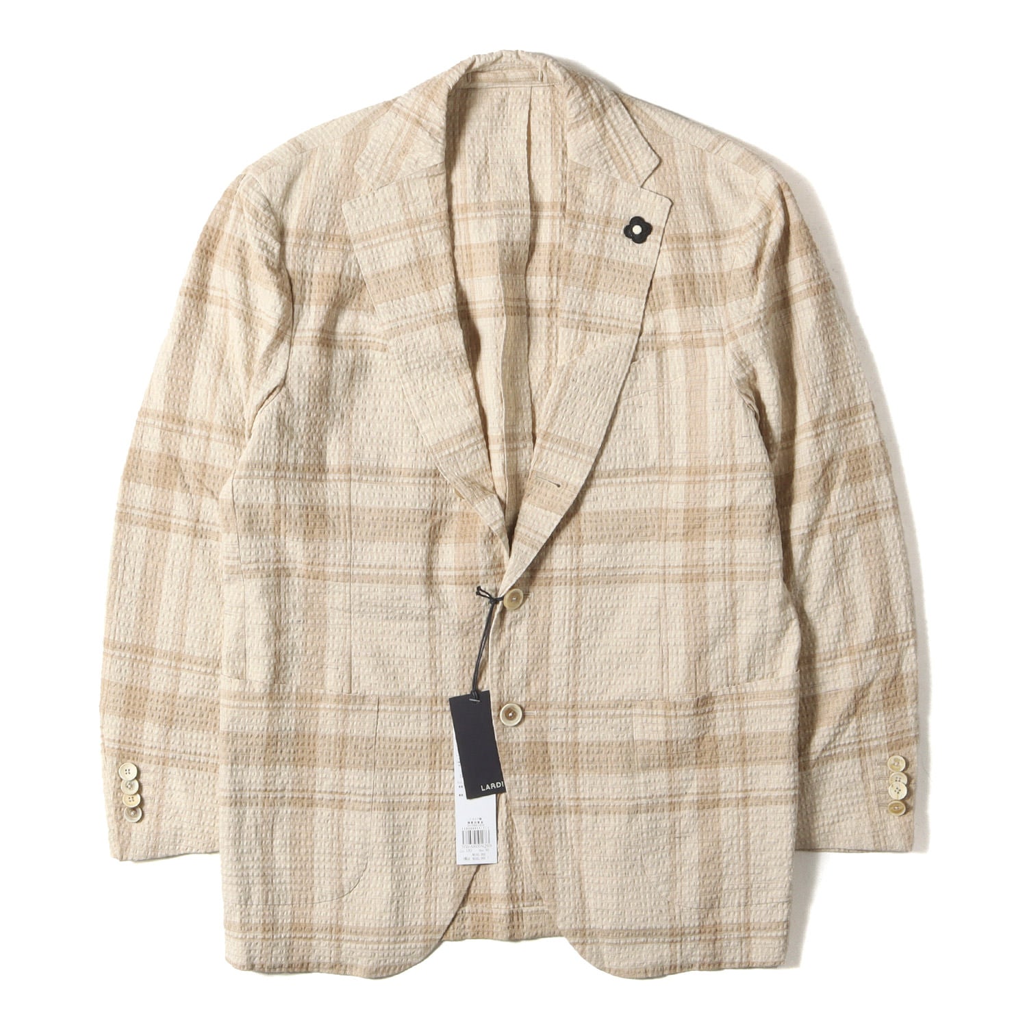 LARDINI (ラルディーニ) タータンチェック コットンリネン シア 