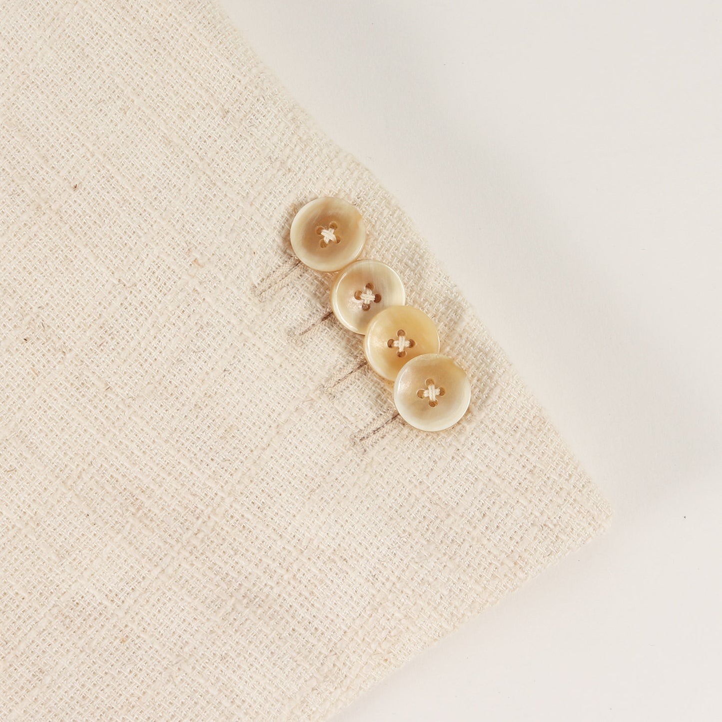 段返り3B ネップ混 リネンコットン テーラード ジャケット (JP0526AQ) / ブートニエール付き