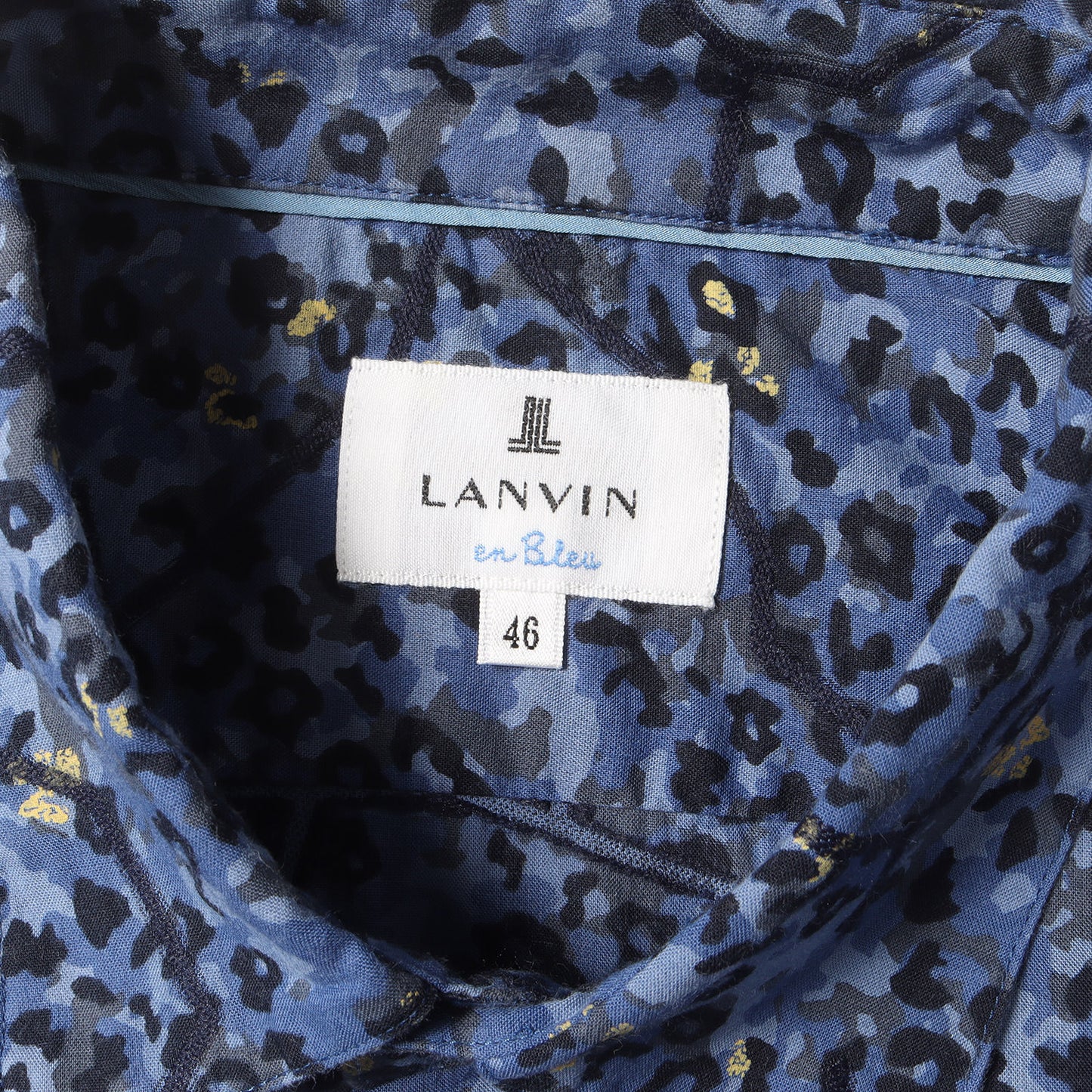 ジオメトリック 刺繍 レオパード カモ ドレス シャツ (156751 7200) / 長袖 総柄 MADE IN JAPAN