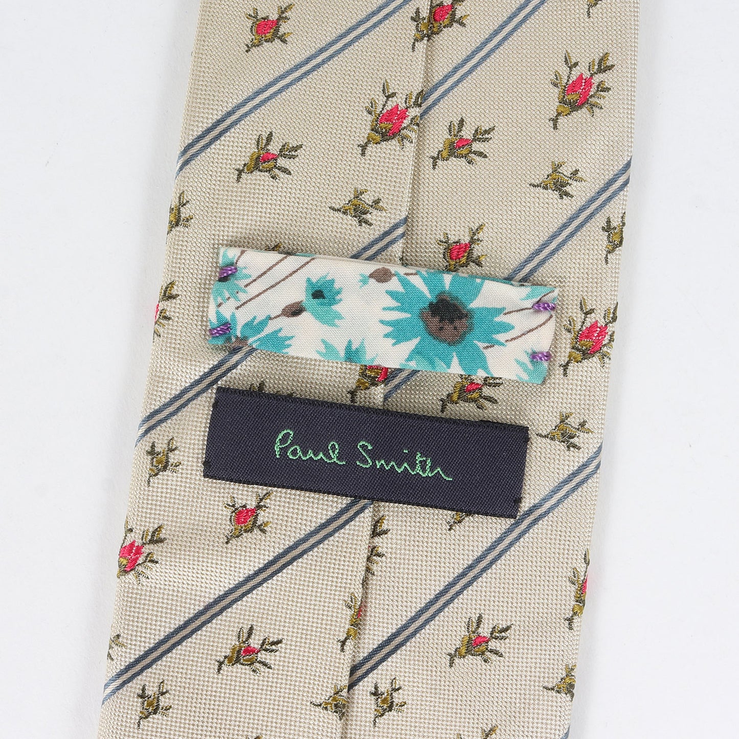 フラワー ジャガード レジメンタル ストライプ シルク ネクタイ / ビジネス フォーマル ドレス