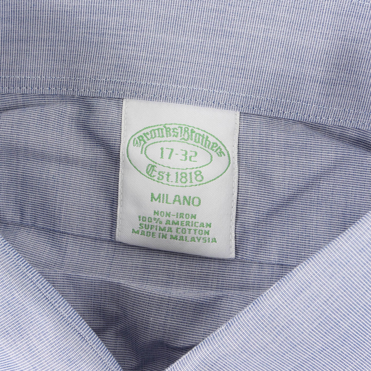 タブカラー シャンブレー フォーマル ドレス シャツ / 長袖 MILANO NON-IRON ビジネス ビジカジ オフィカジ トラッド アメトラ ノンアイロン