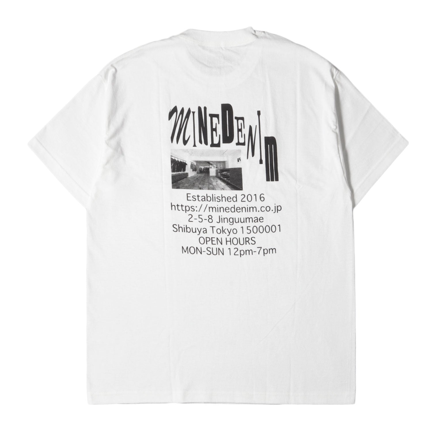 MINEDENIM (マインデニム) 24SS × PAJA STUDIO ワンポイント ロゴ バック フォト グラフィック プリント Tシャツ  (Address T-SH) – ブランド古着の通販・買取 | BEEGLE by Boo-Bee