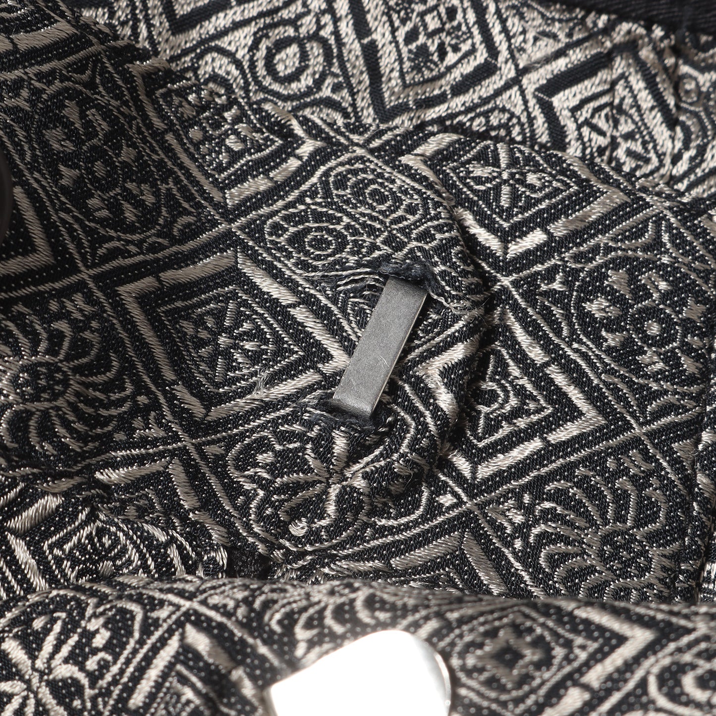 ワンタック 小紋柄 ジャガード キュプラアセテート ワイド バギー スラックス パンツ / トラウザー ジッパーフライ ドメブラ