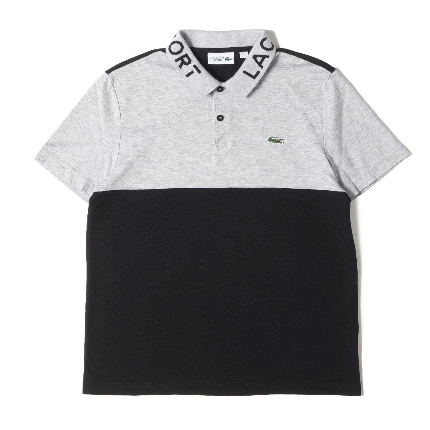 LACOSTEラコステ　ワンポイント刺繍ロゴ　半袖シャツ　チェック柄　XL LACOSTE (ラコステ) ロゴ ジャガード カラー ワンポイント ワニ