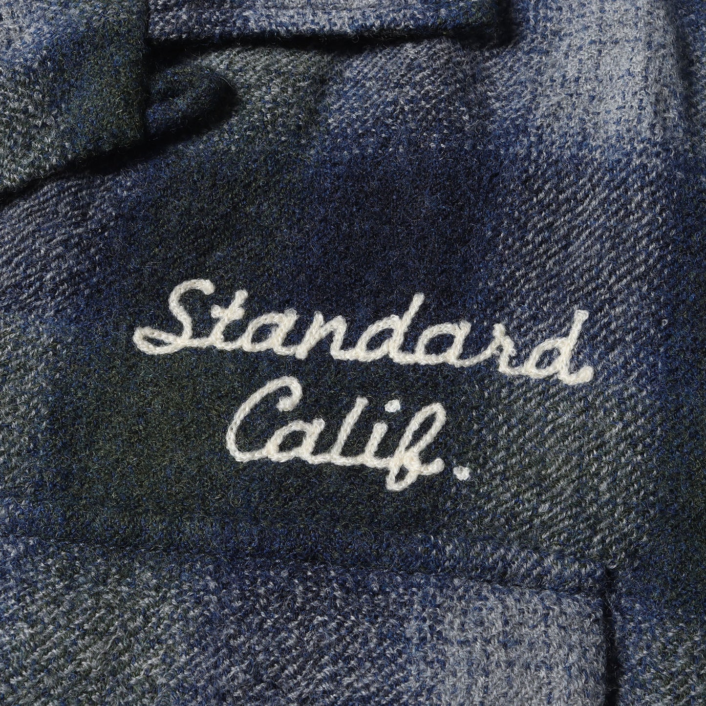 22AW ロゴ チェーン刺繍 チェック ウール オープンカラー シャツ (SD WOOL CHECK SHIRT) / 長袖 アメカジ サーフ