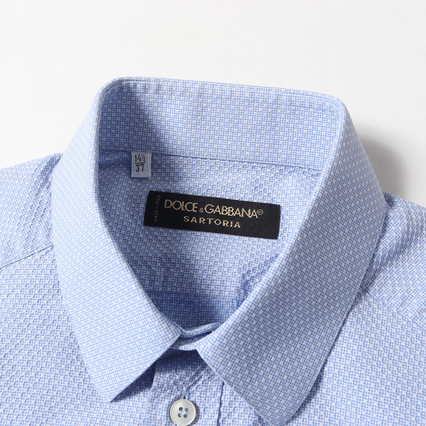 ジオメトリック ジャガード マイクロ ギンガムチェック フォーマル ドレス シャツ / 長袖 ビジカジ オフィカジ ビジネス イタカジ ラグカジ SARTORIA